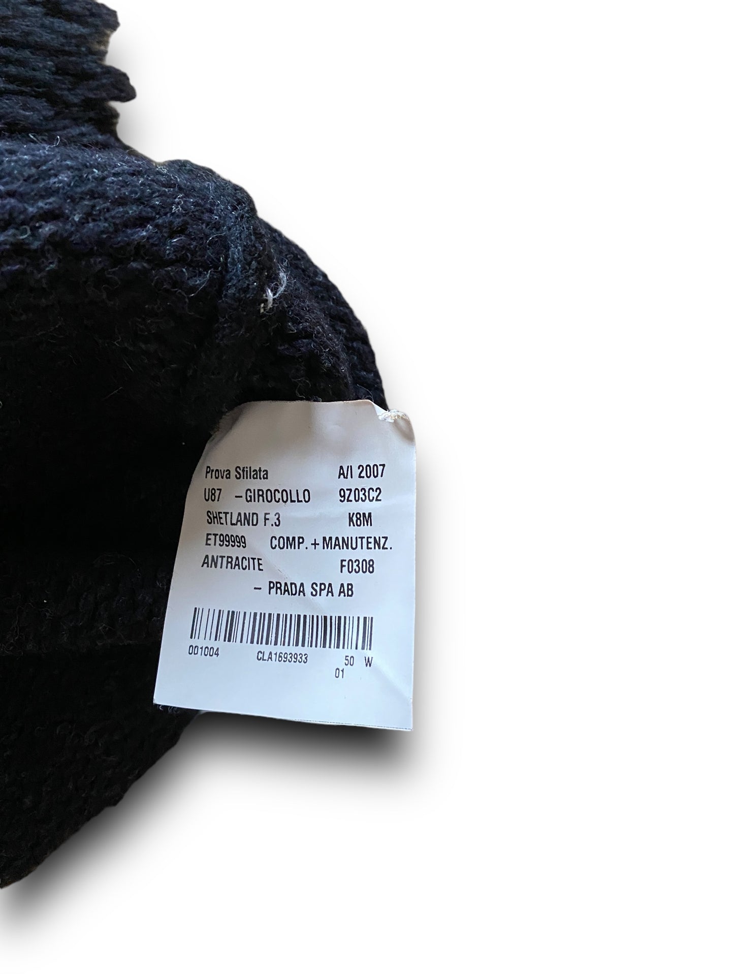 PRADA FW2007 BLACK FUR WOOL VEST SAMPLE (M-L)