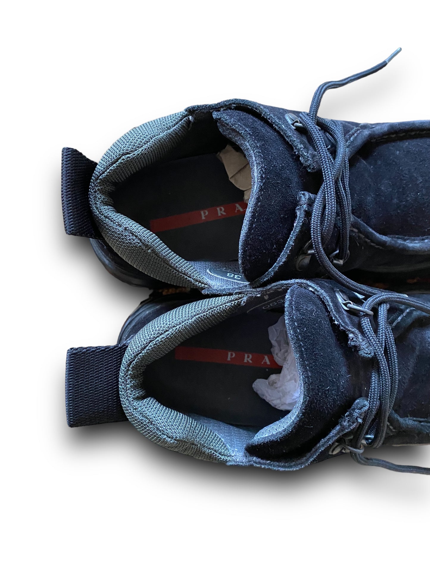 PRADA SPORT 00s BLACK SUEDE WALKING BOOTS (38EU)