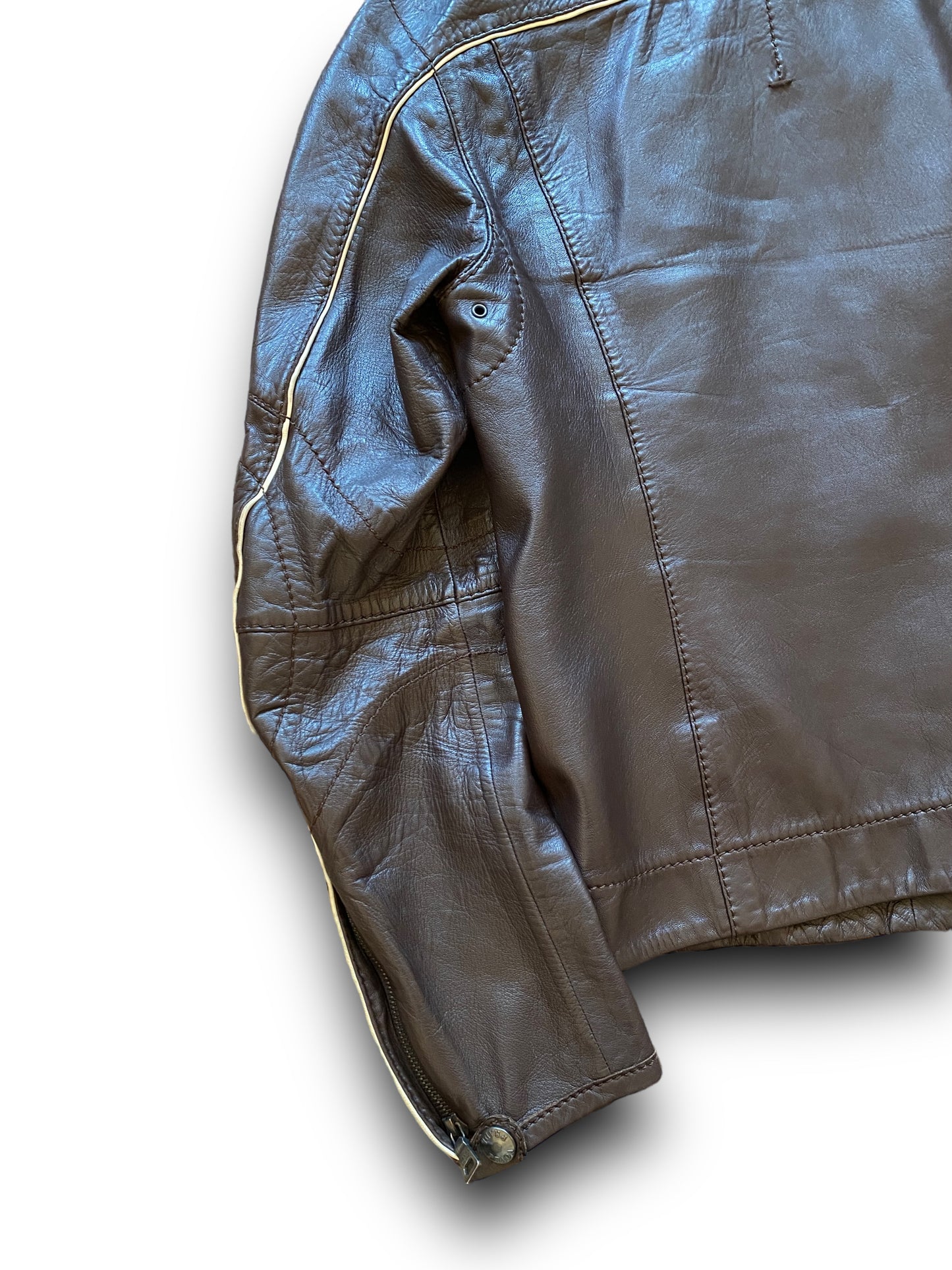 PRADA SPORT MOTORS BROWN LEATHER JACKET