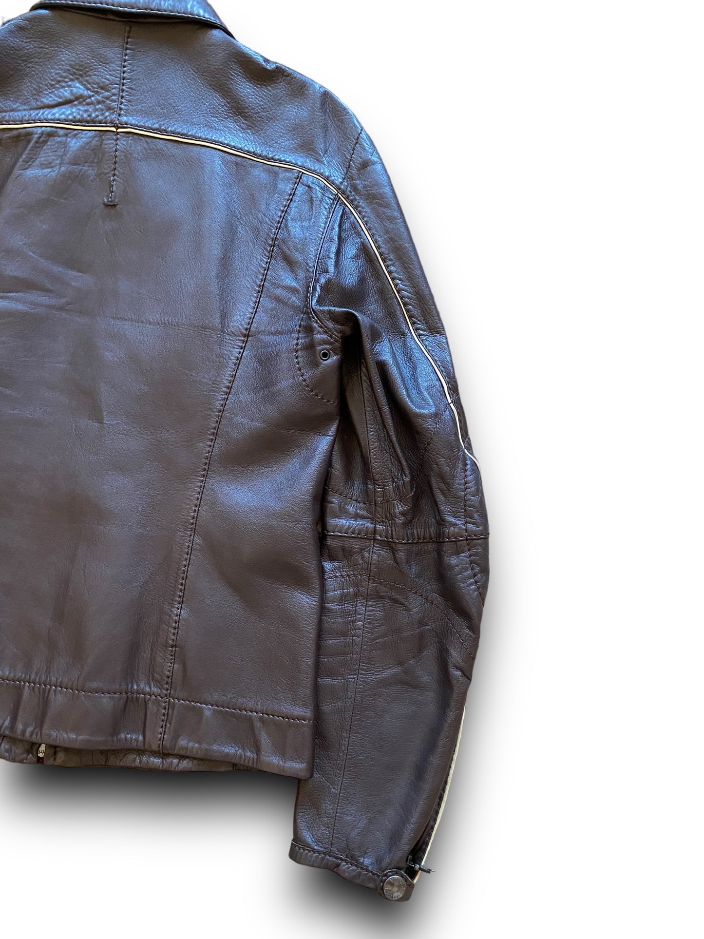PRADA SPORT MOTORS BROWN LEATHER JACKET