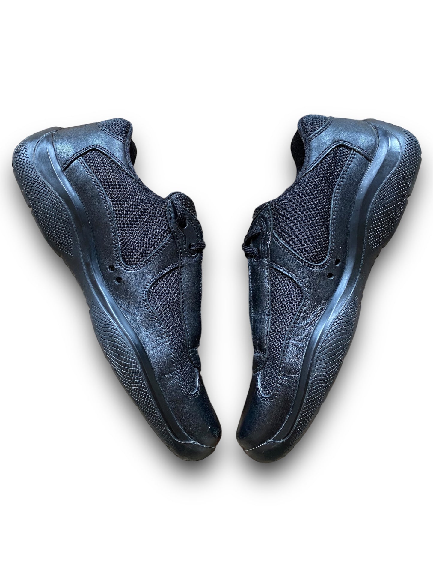 PRADA BLACK LEATHER AMERICA’S CUP SHOES