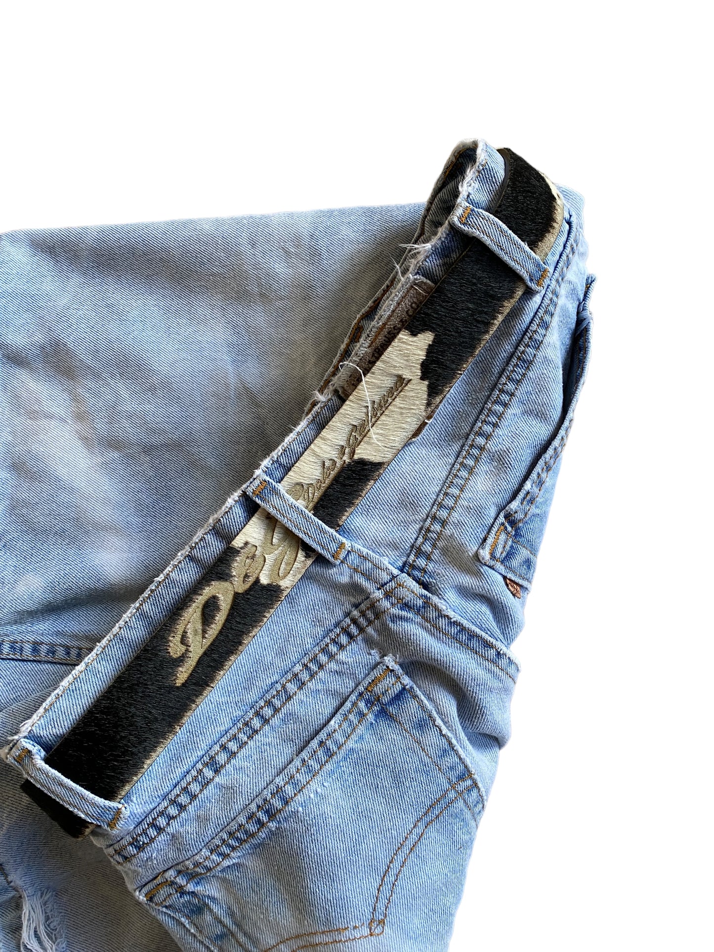 DOLCE & GABANNA COW PATERN FUR BELT