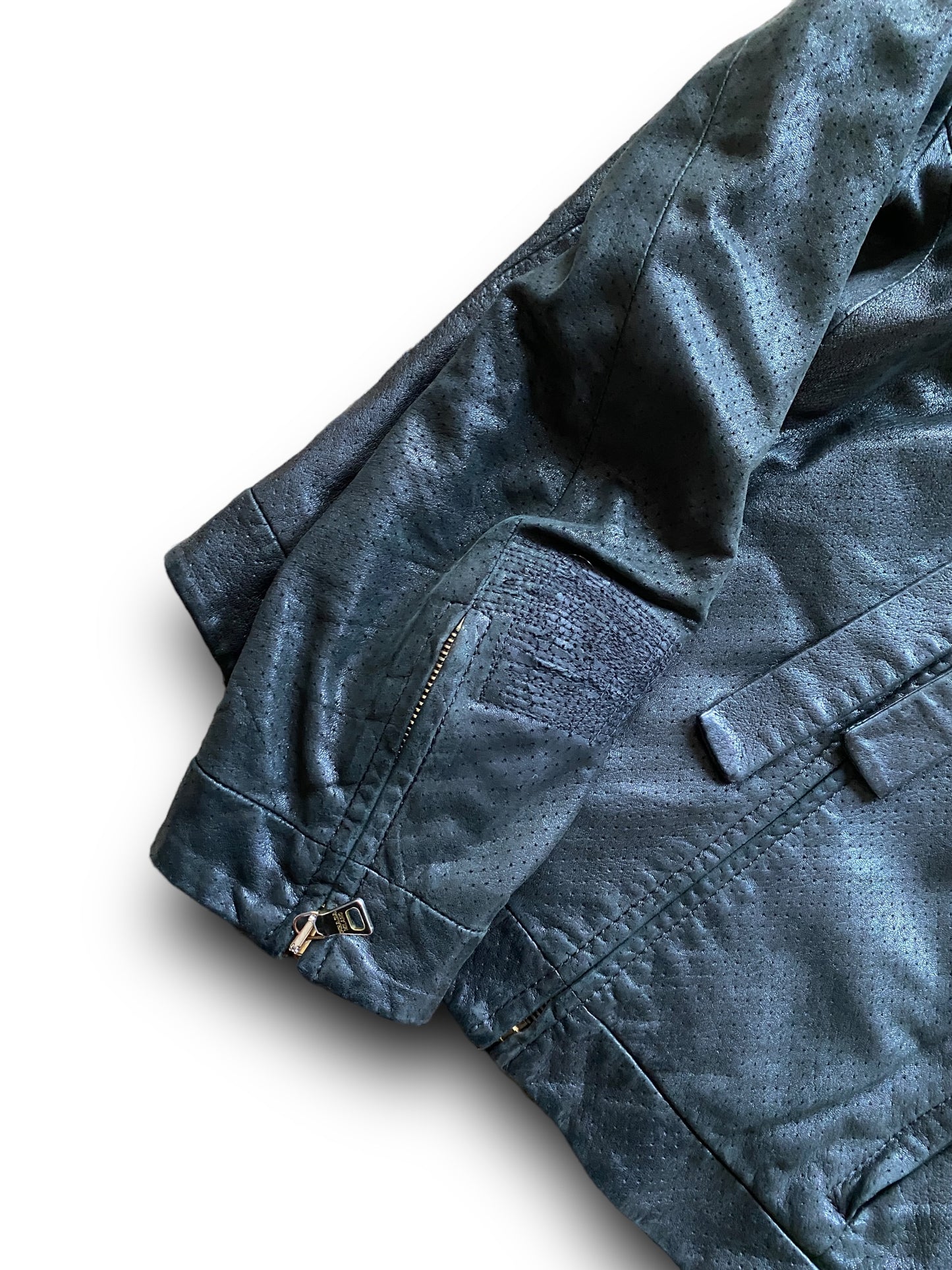 PRADA BLACK LEATHER JACKET (44IT-S)