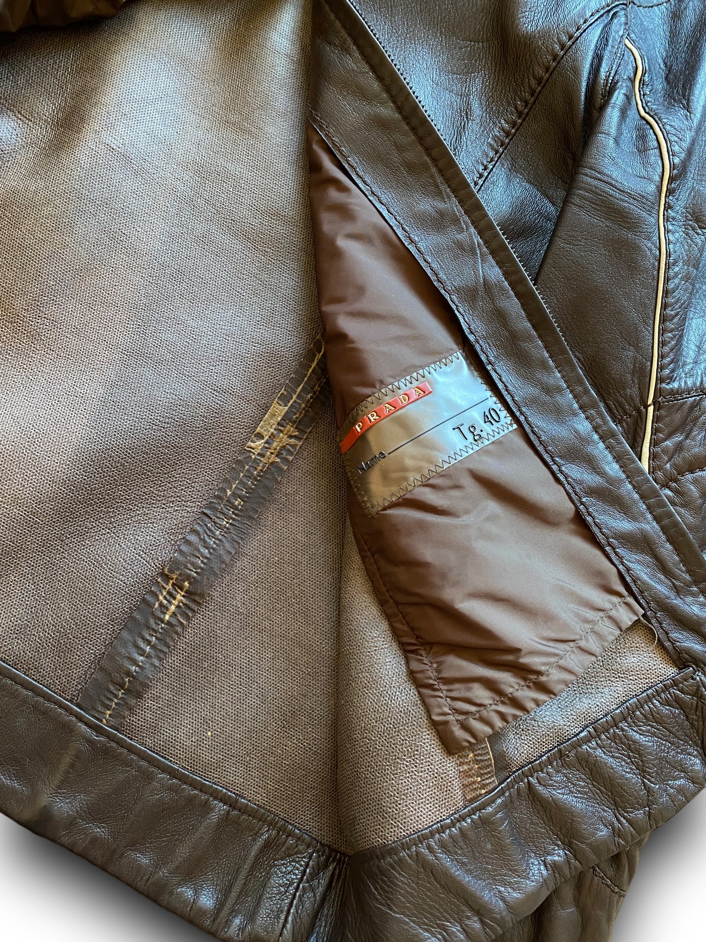 PRADA SPORT MOTORS BROWN LEATHER JACKET