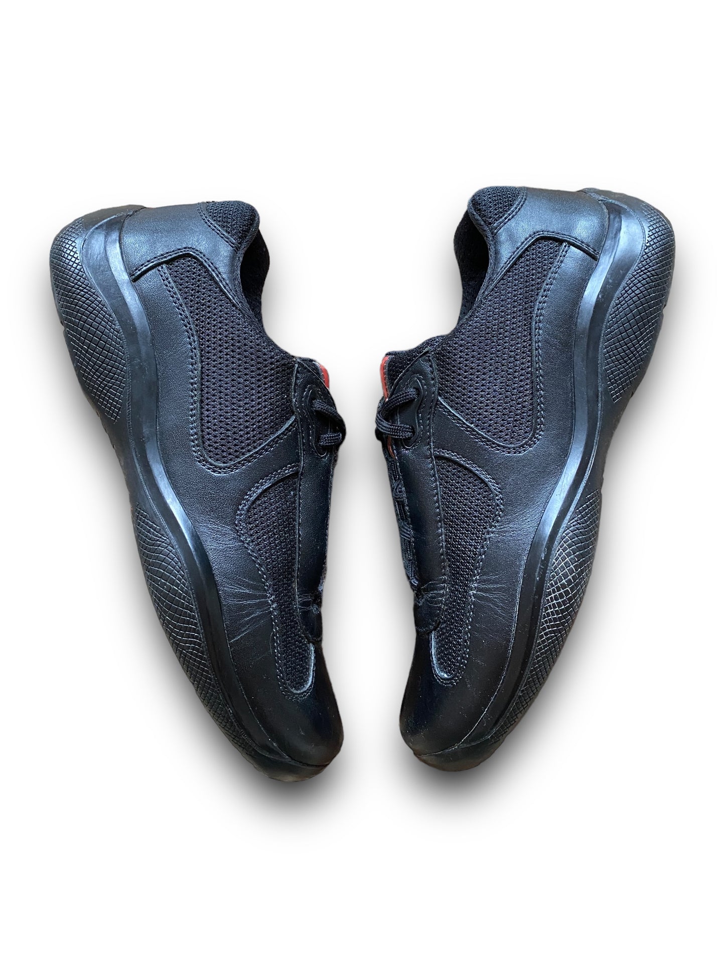 PRADA BLACK LEATHER AMERICA’S CUP SHOES