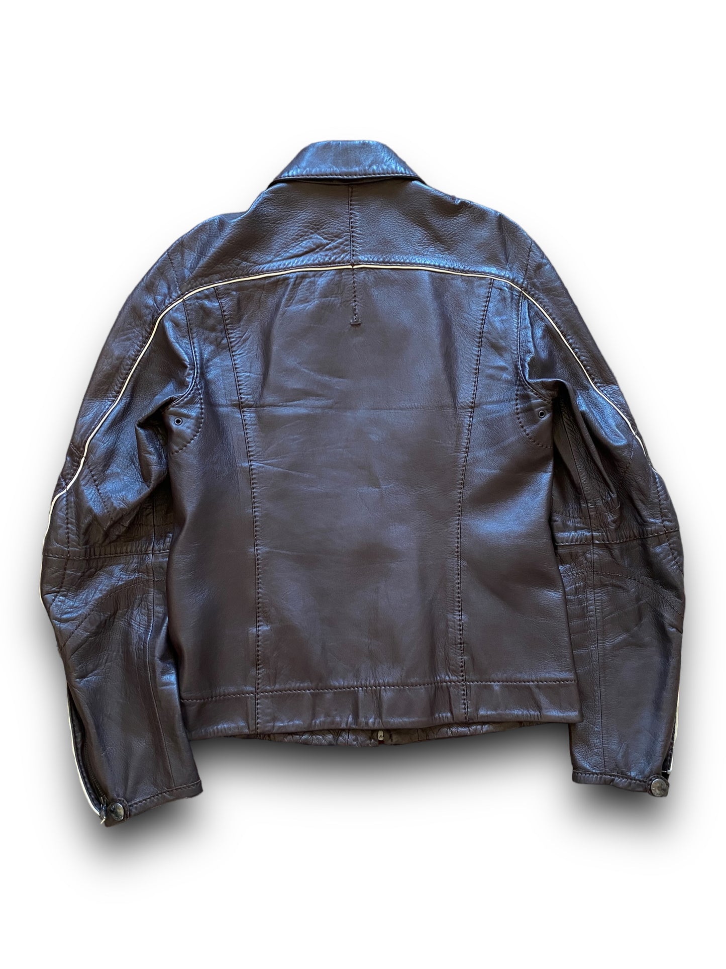 PRADA SPORT MOTORS BROWN LEATHER JACKET