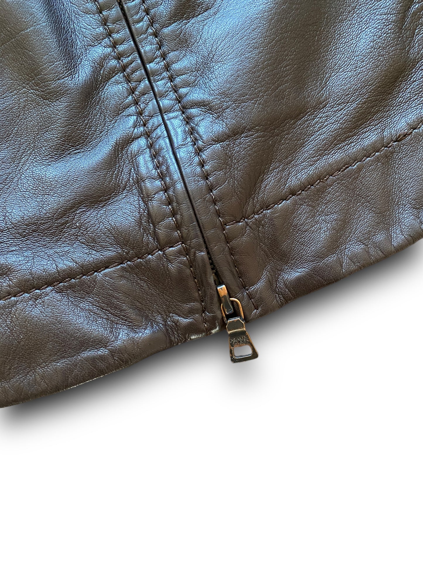 PRADA SPORT MOTORS BROWN LEATHER JACKET