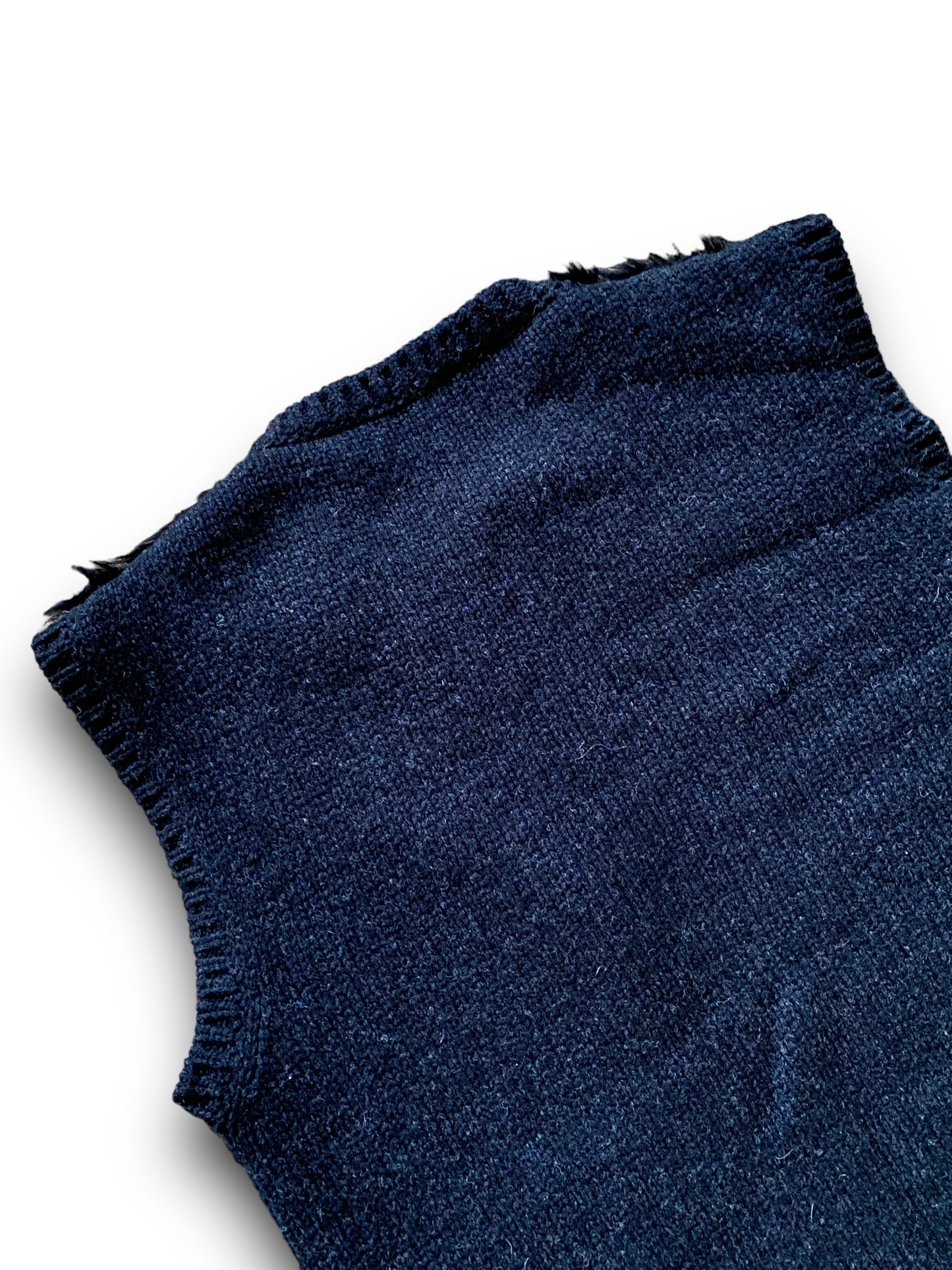 PRADA FW2007 BLACK FUR WOOL VEST SAMPLE (M-L)