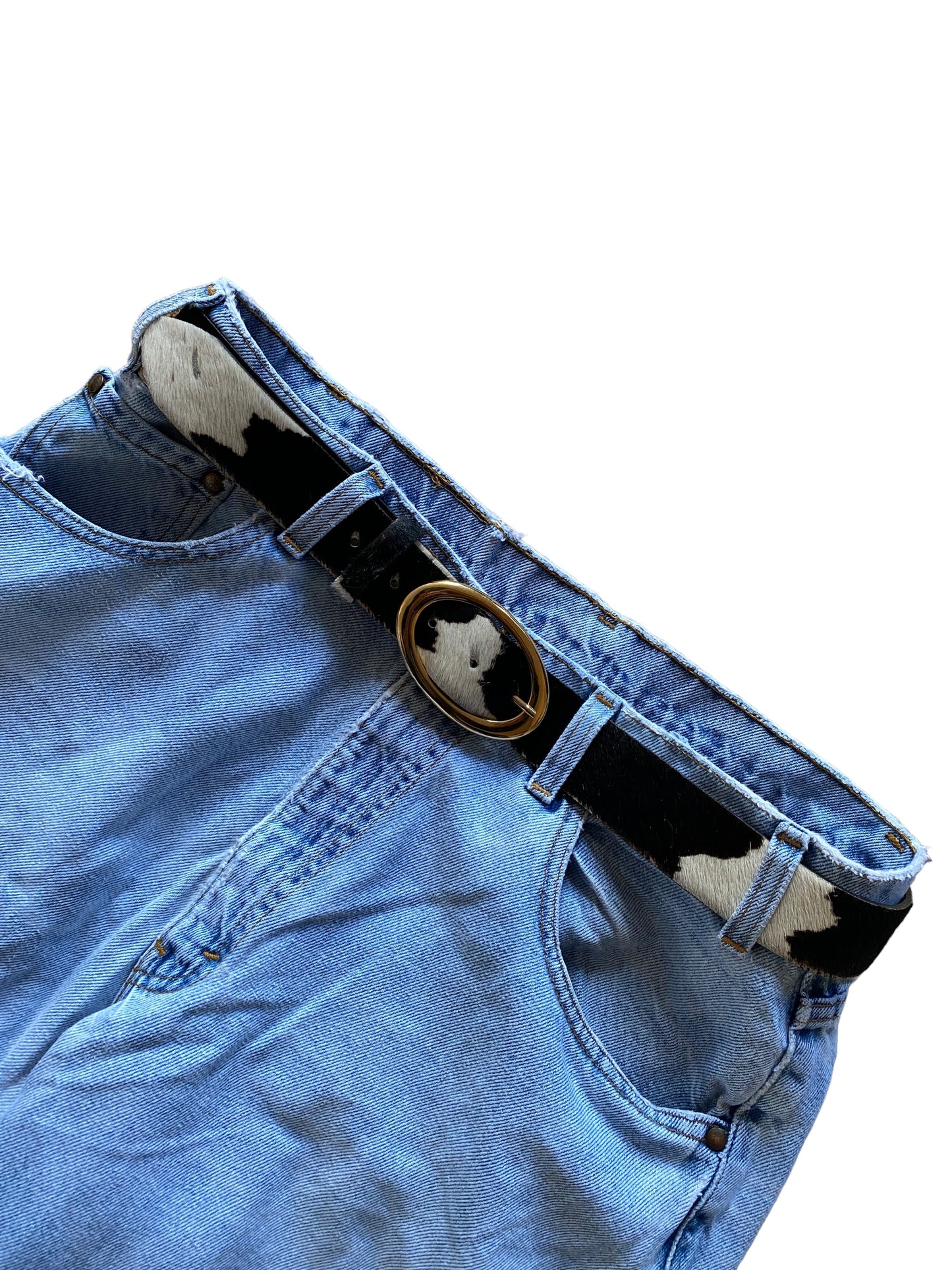 DOLCE & GABANNA COW PATERN FUR BELT