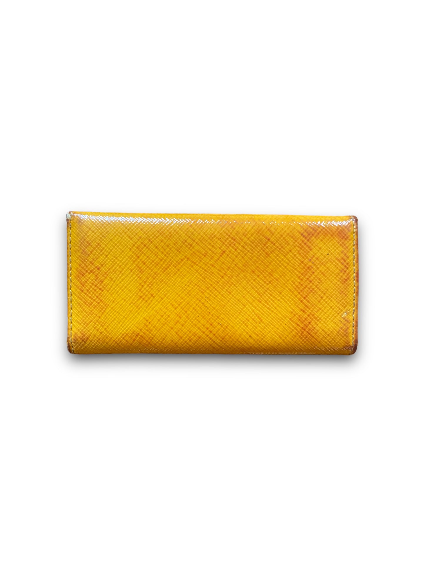 PRADA YELLOW SAFFIANO LEATHER KEYS WALLET