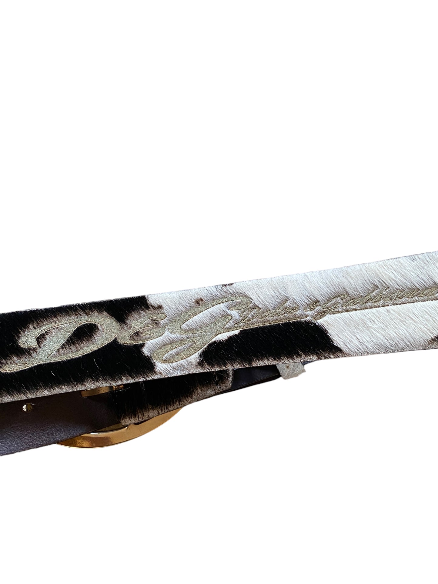 DOLCE & GABANNA COW PATERN FUR BELT