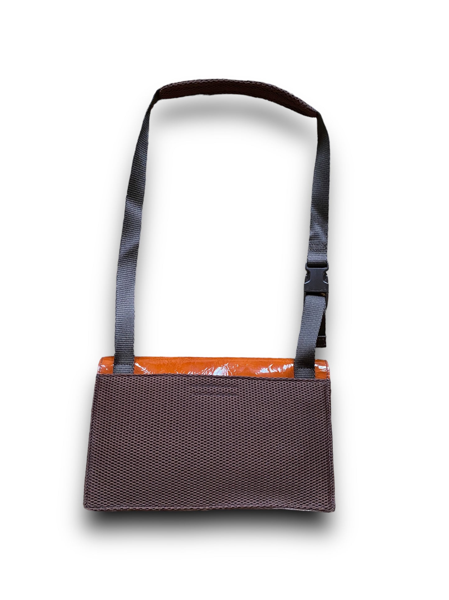 MIU MIU 90s ORANGE PATTENT LEATHER HANDBAG