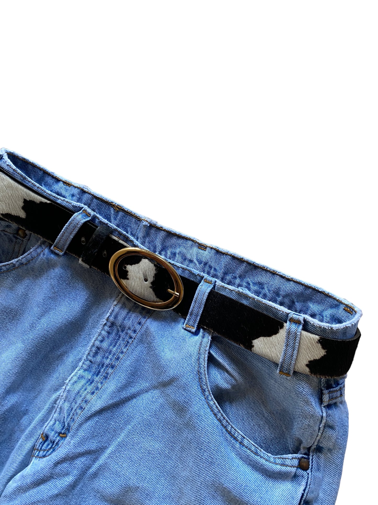 DOLCE & GABANNA COW PATERN FUR BELT