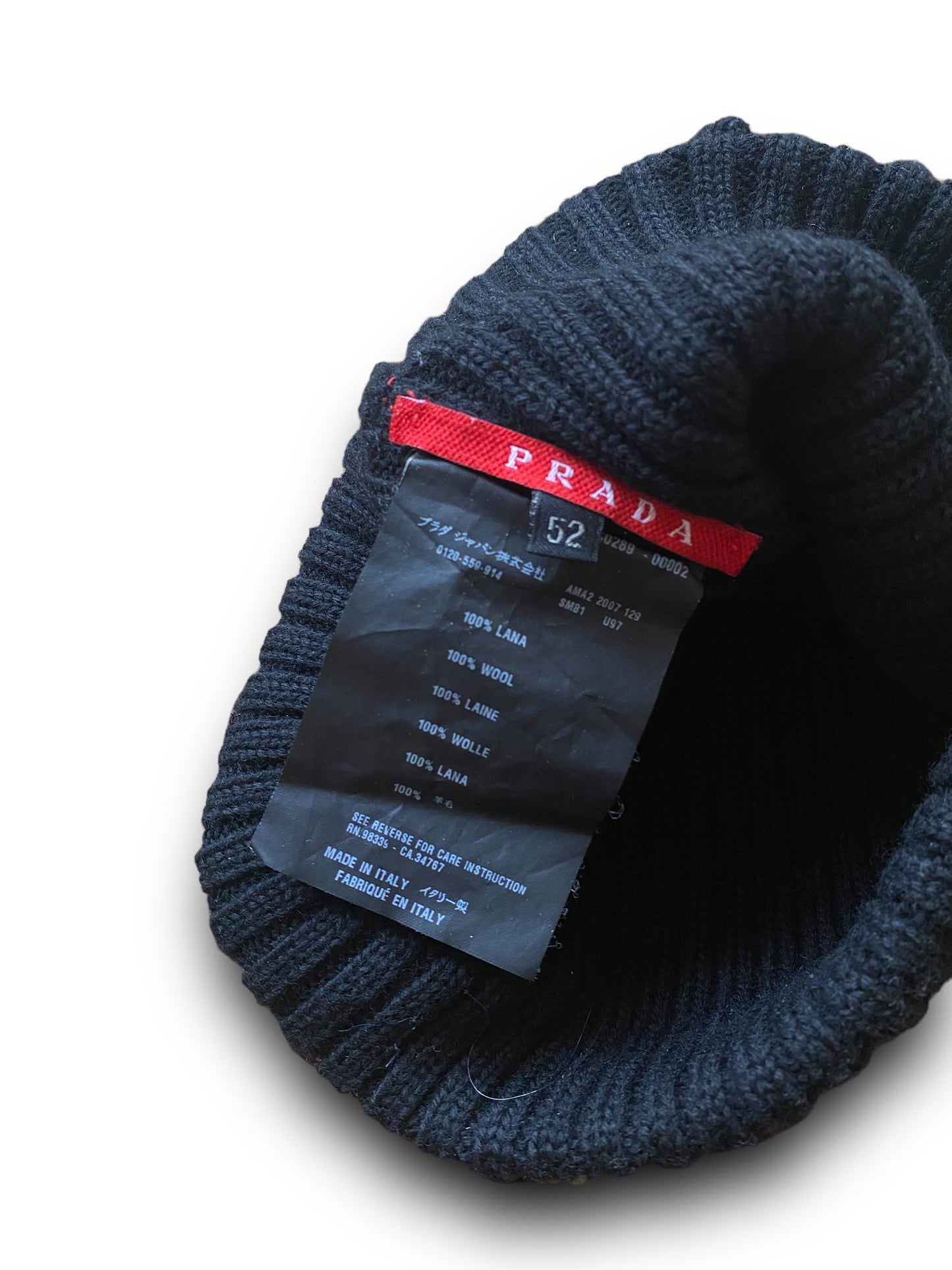 PRADA SPORT 00s BLACK WOOL BEANIE