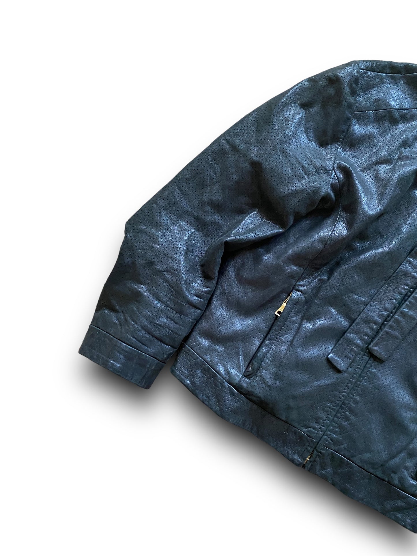 PRADA BLACK LEATHER JACKET (44IT-S)