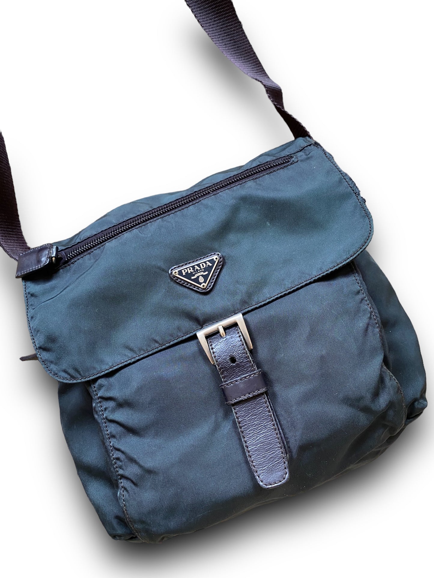 PRADA AQUA GREEN SINGLE STRAPS MESSENGER BAG