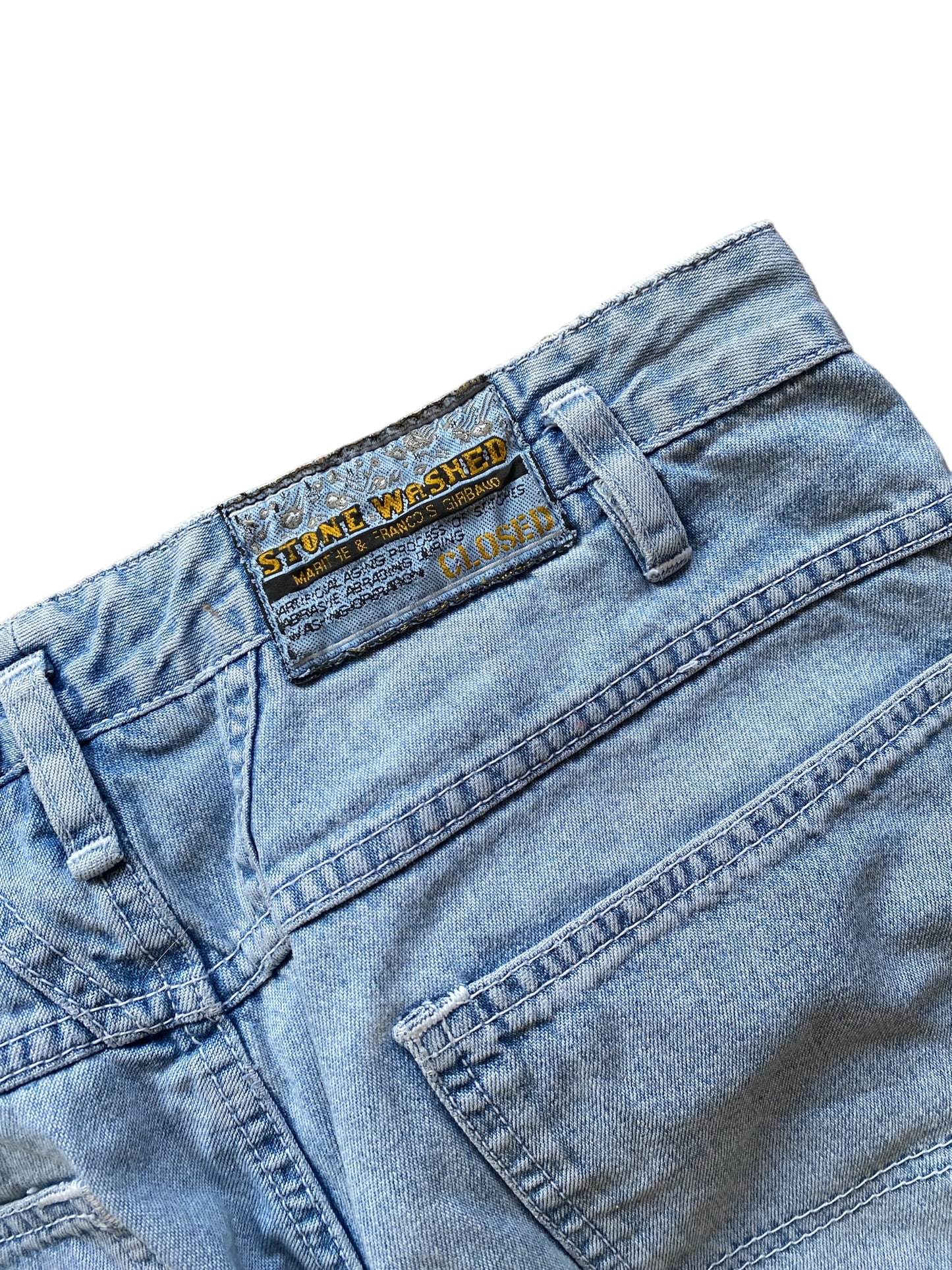MFG STONE WASH DENIM JORT (S-M)