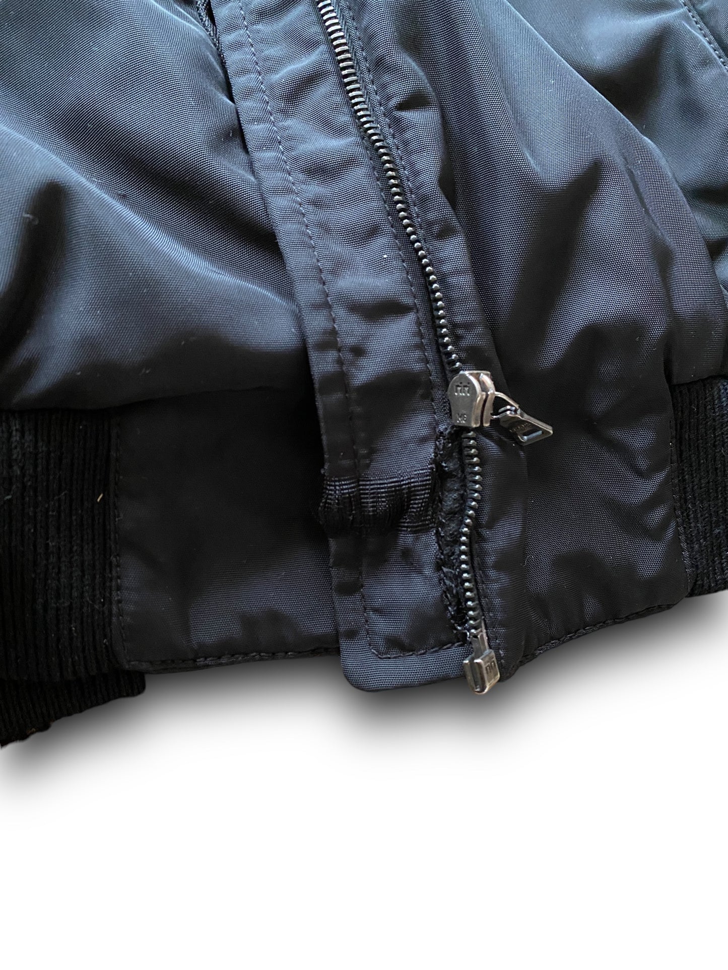 PRADA MAIN LINE HEAVY BLACK NYLON BOMBER (M)