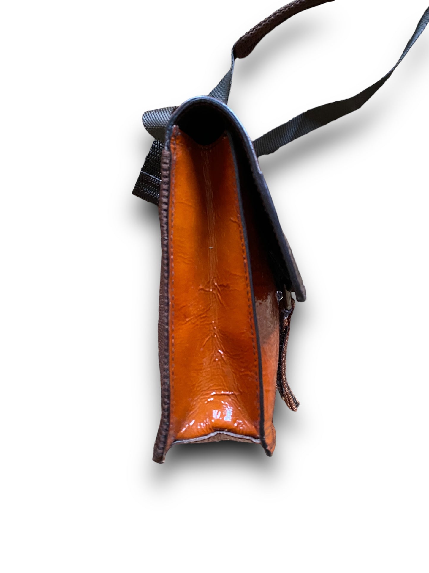 MIU MIU 90s ORANGE PATTENT LEATHER HANDBAG