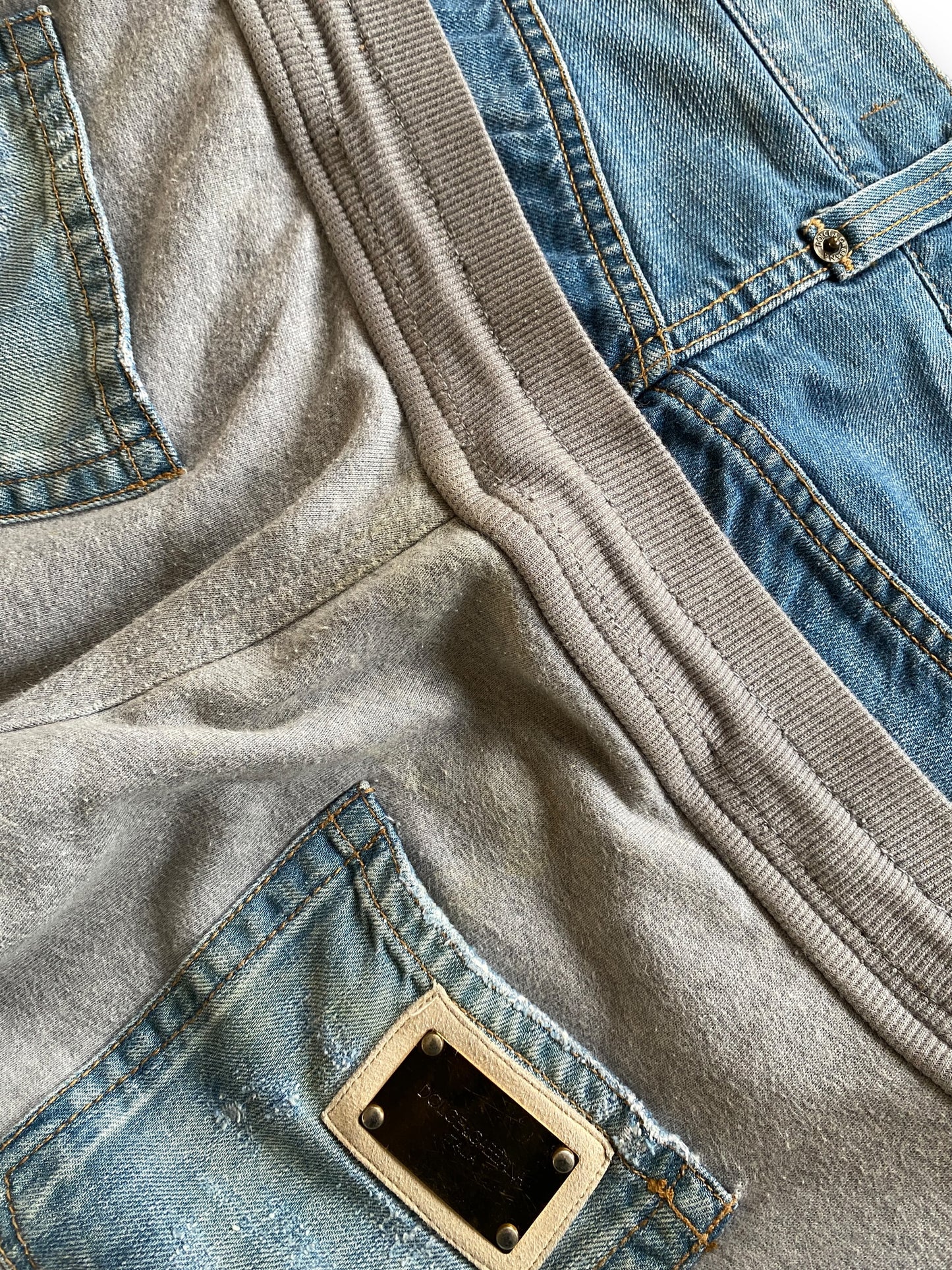 DOLCE & GABBANA 2008 DOUBLE WAISTED DENIM JOGGERS (S-M)