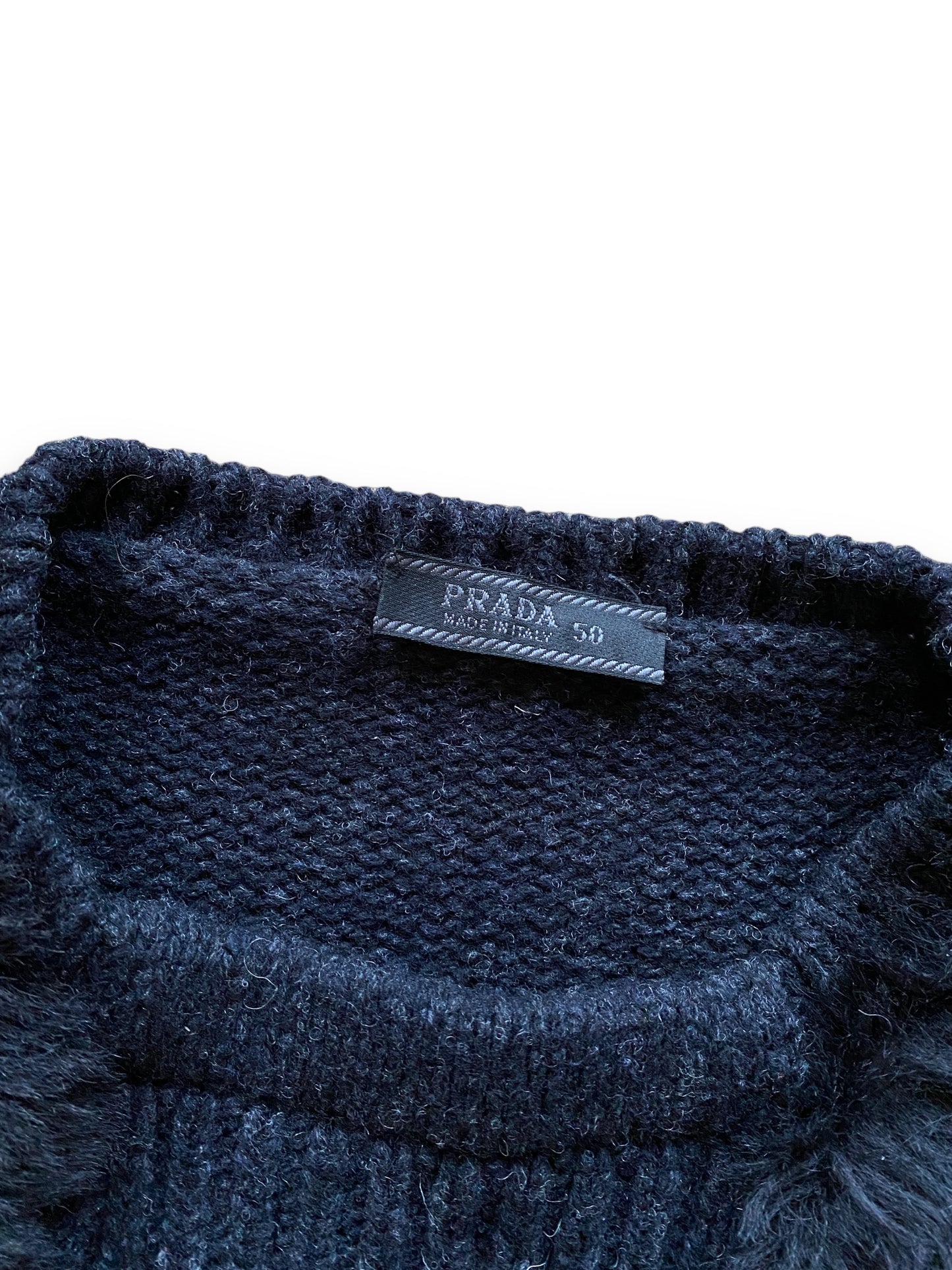 PRADA FW2007 BLACK FUR WOOL VEST SAMPLE (M-L)