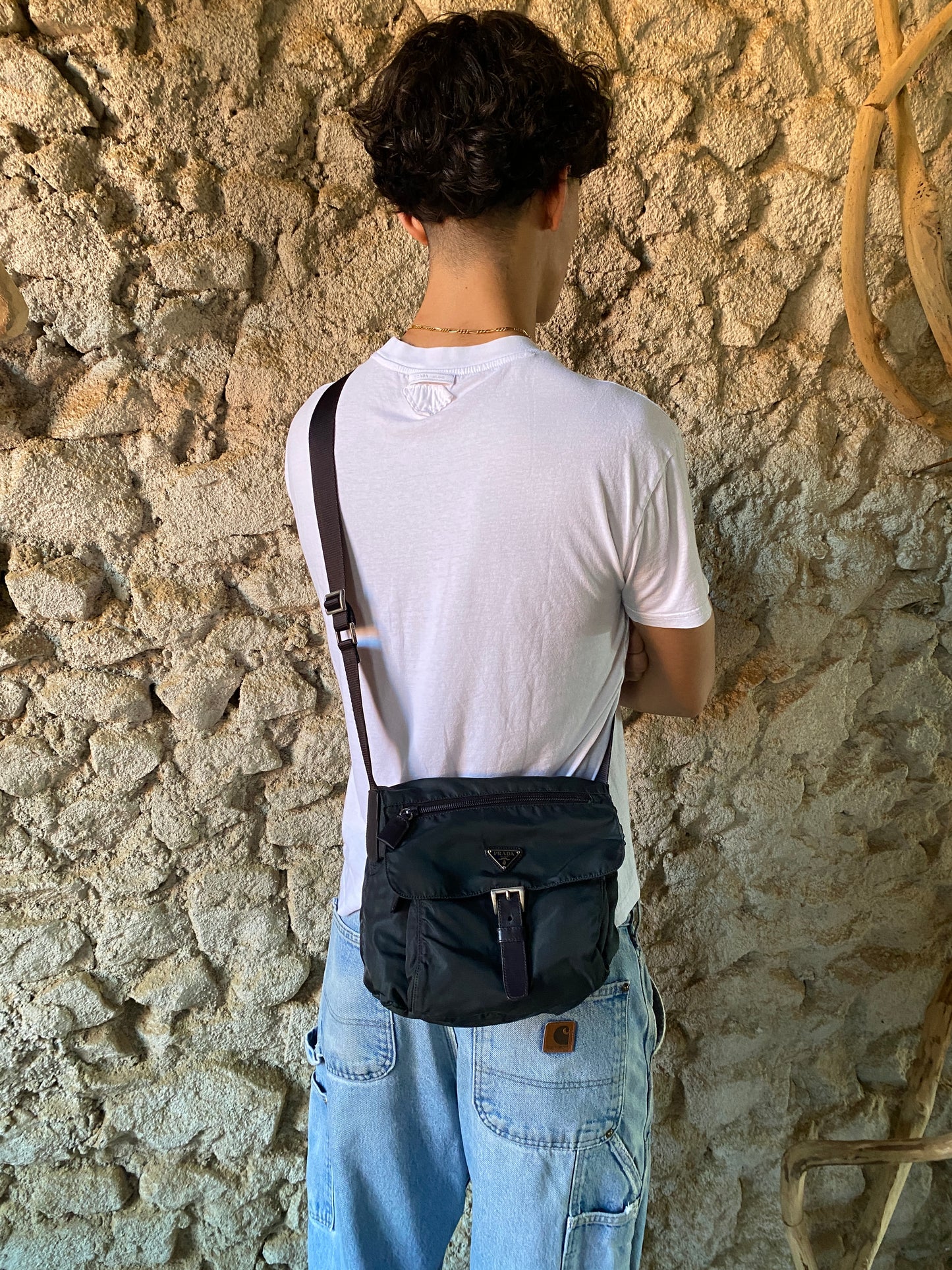 PRADA AQUA GREEN SINGLE STRAPS MESSENGER BAG