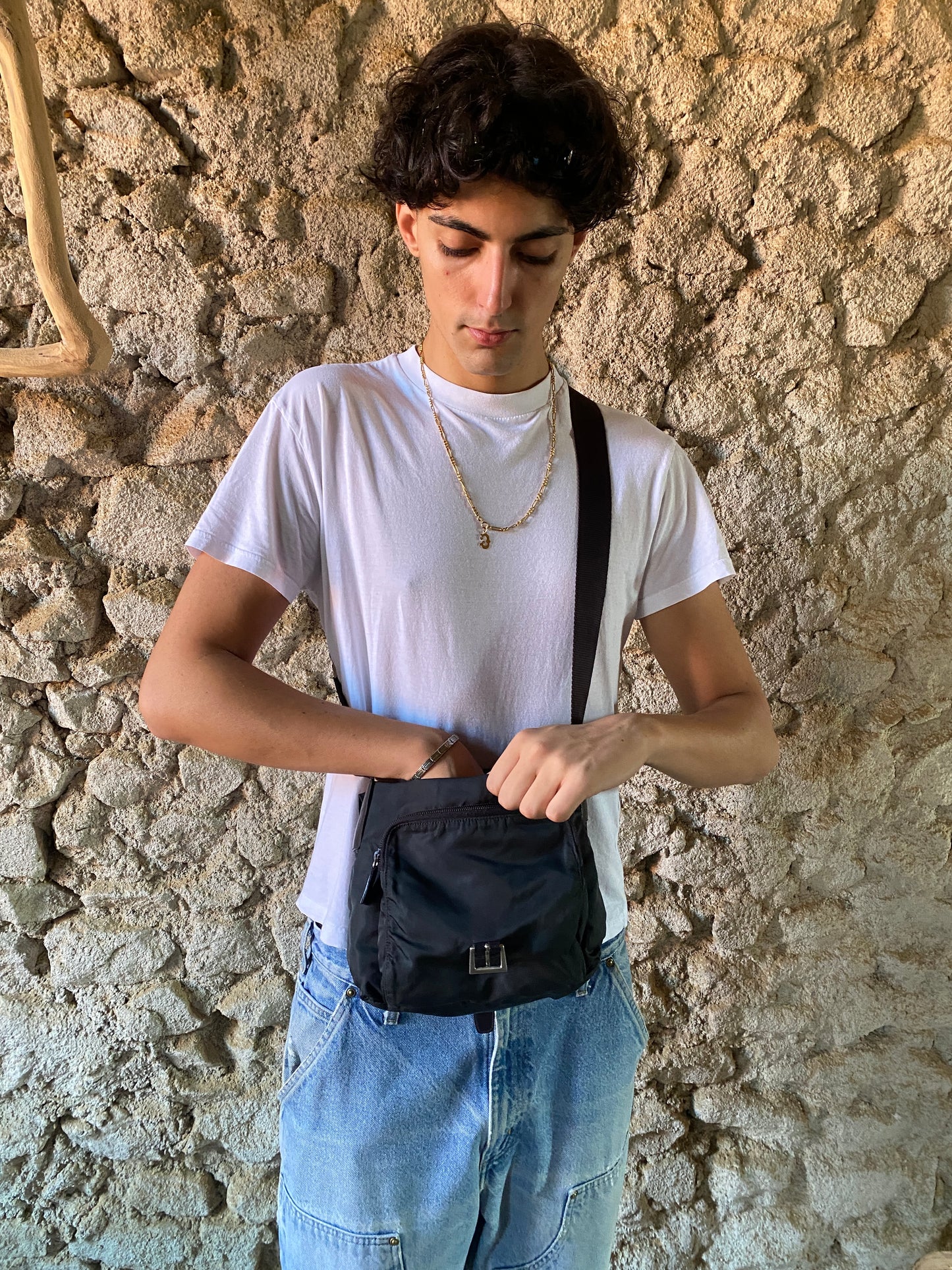 PRADA AQUA GREEN SINGLE STRAPS MESSENGER BAG