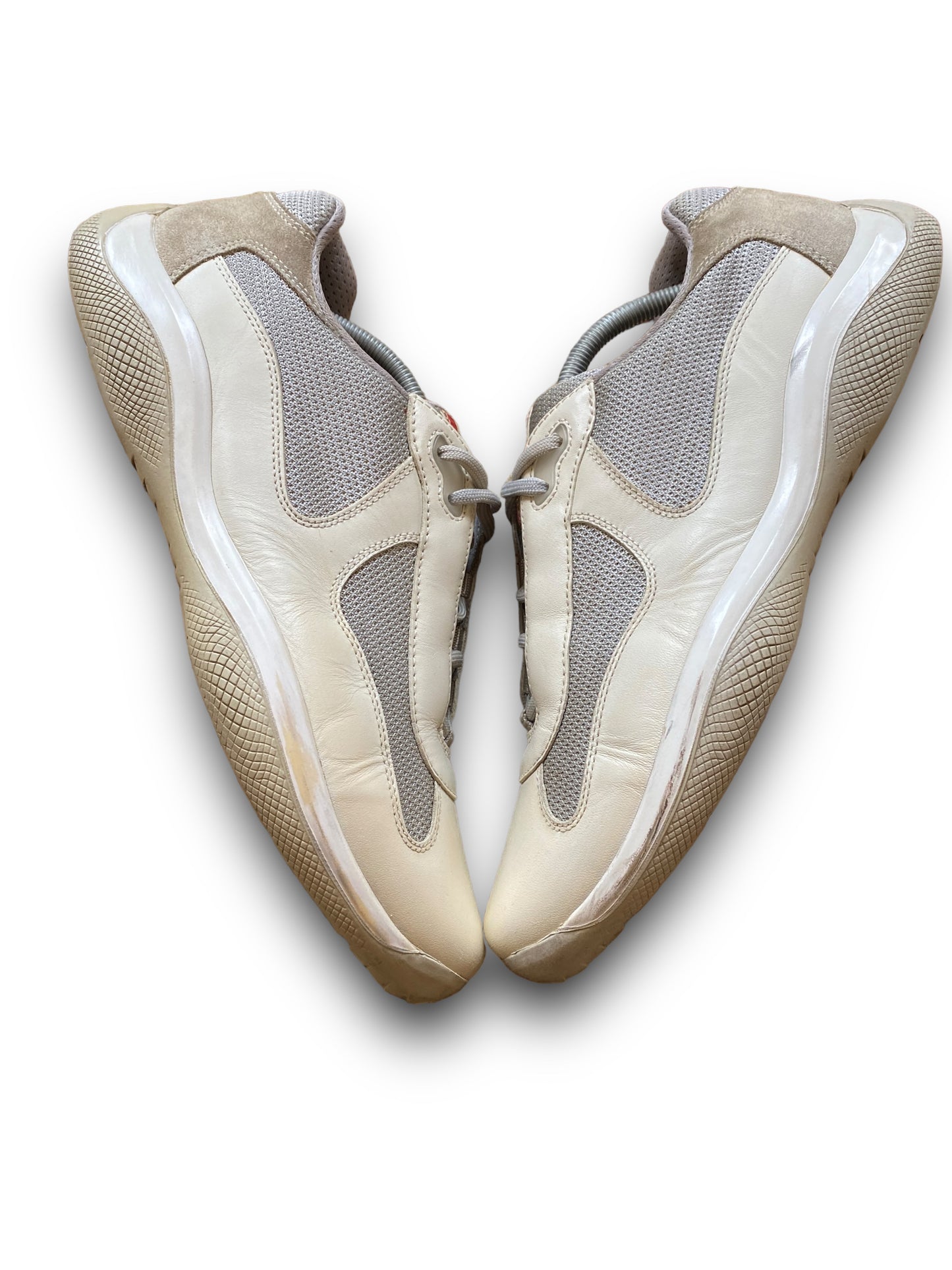 PRADA AMERICA’S CUP CREAM WHITE LEATHER SHOES (45EU 11UK)