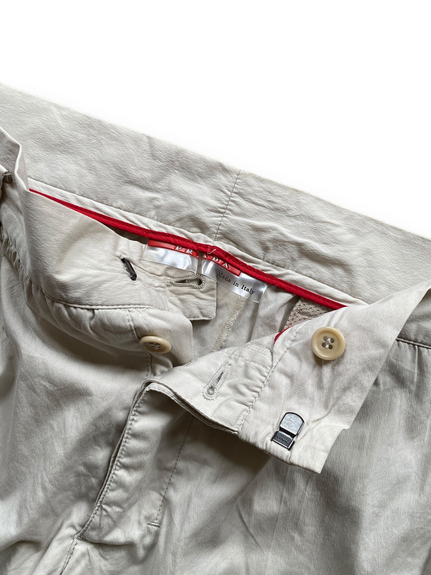 PRADA LIGHT CREME PANTS (M)