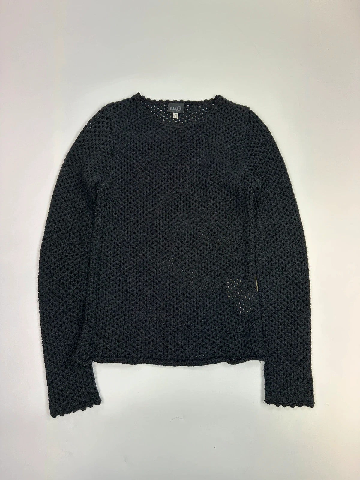 Dolce & Gabbana 00s Black Mesh Wool Knitted Sweater