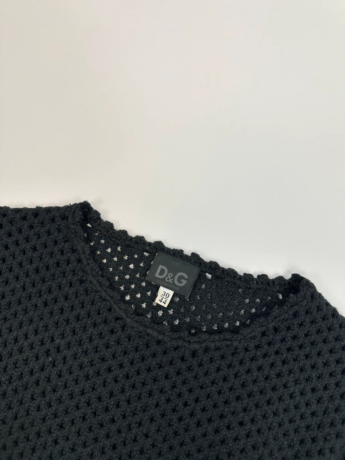 Dolce & Gabbana 00s Black Mesh Wool Knitted Sweater