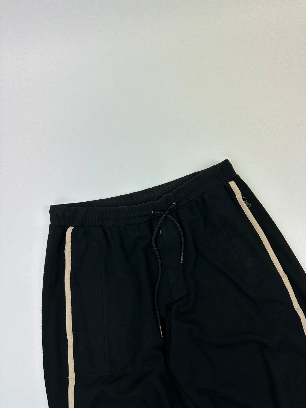 Prada Sport FW2002 Jet Black Stripes Joggers Baggy Track Pants