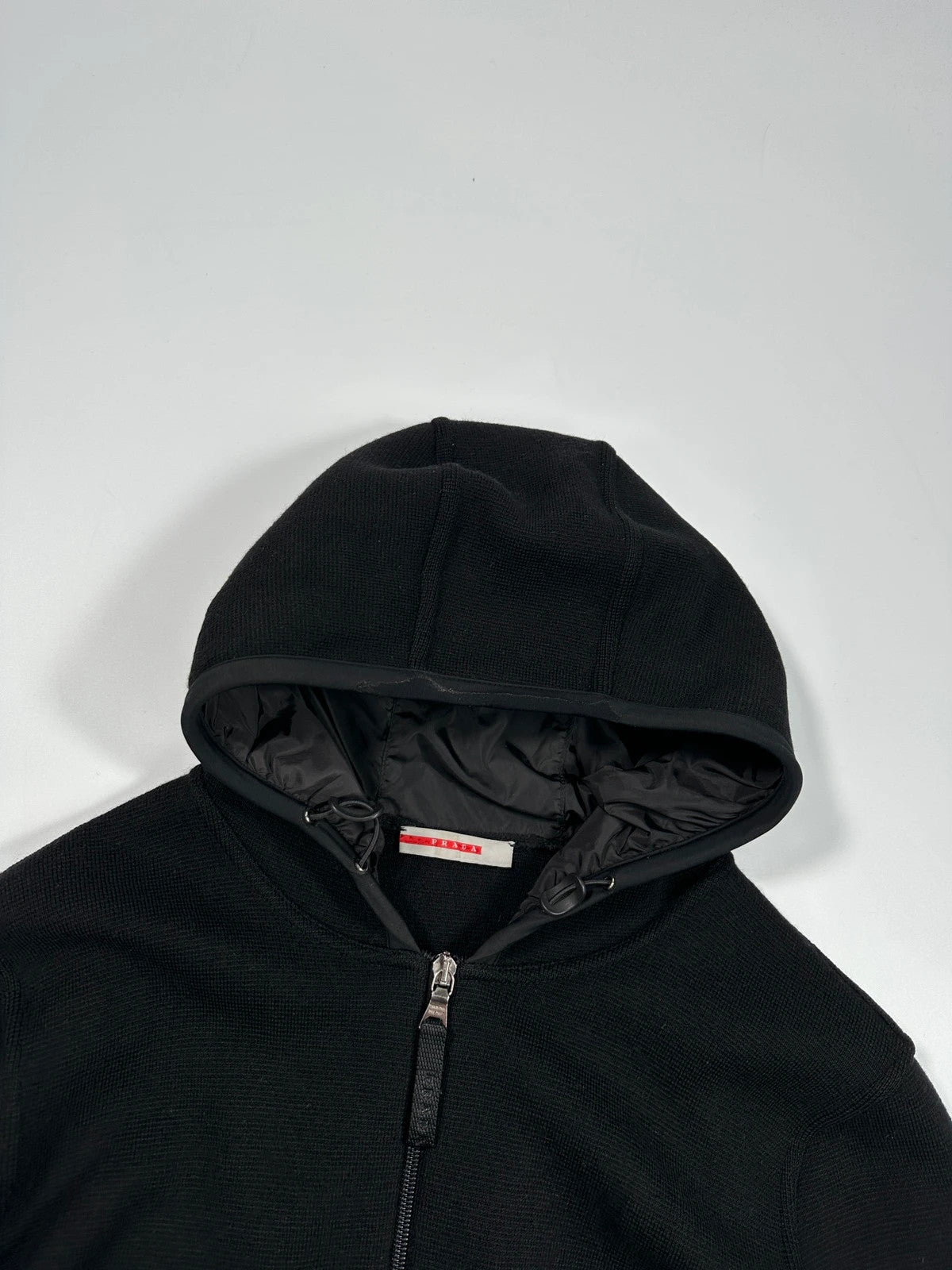 Prada Sport FW2006 Black Wool Hooded Jacket