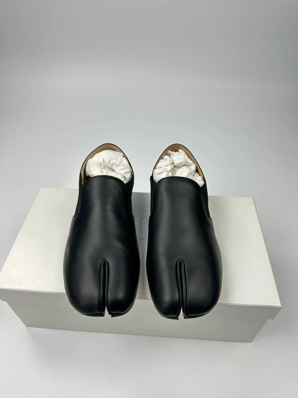 Margiela Tabi Mules Leather Black Dress Shoes