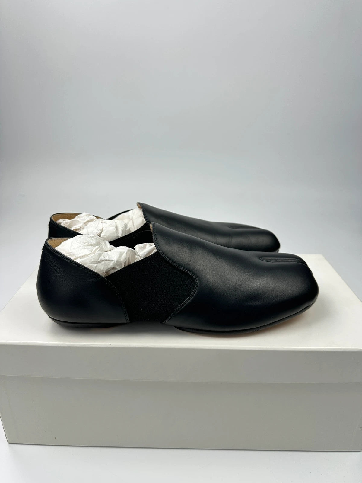 Margiela Tabi Mules Leather Black Dress Shoes