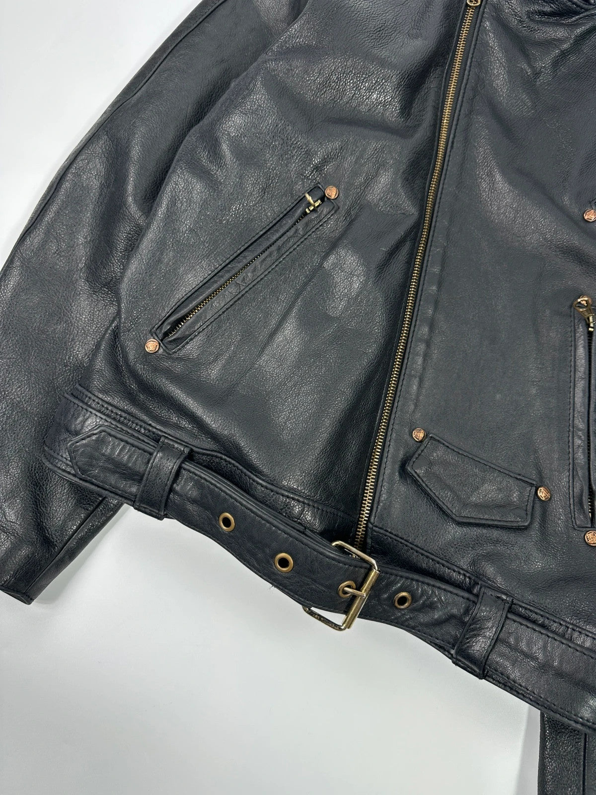 Versace 90’s Black Leather Perfecto Laces Jacket