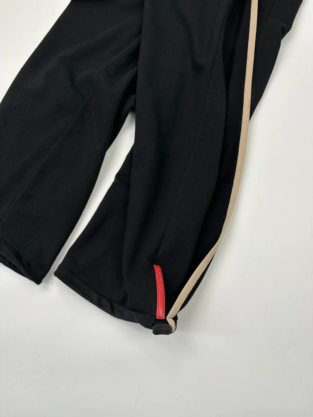 Prada Sport FW2002 Jet Black Stripes Joggers Baggy Track Pants