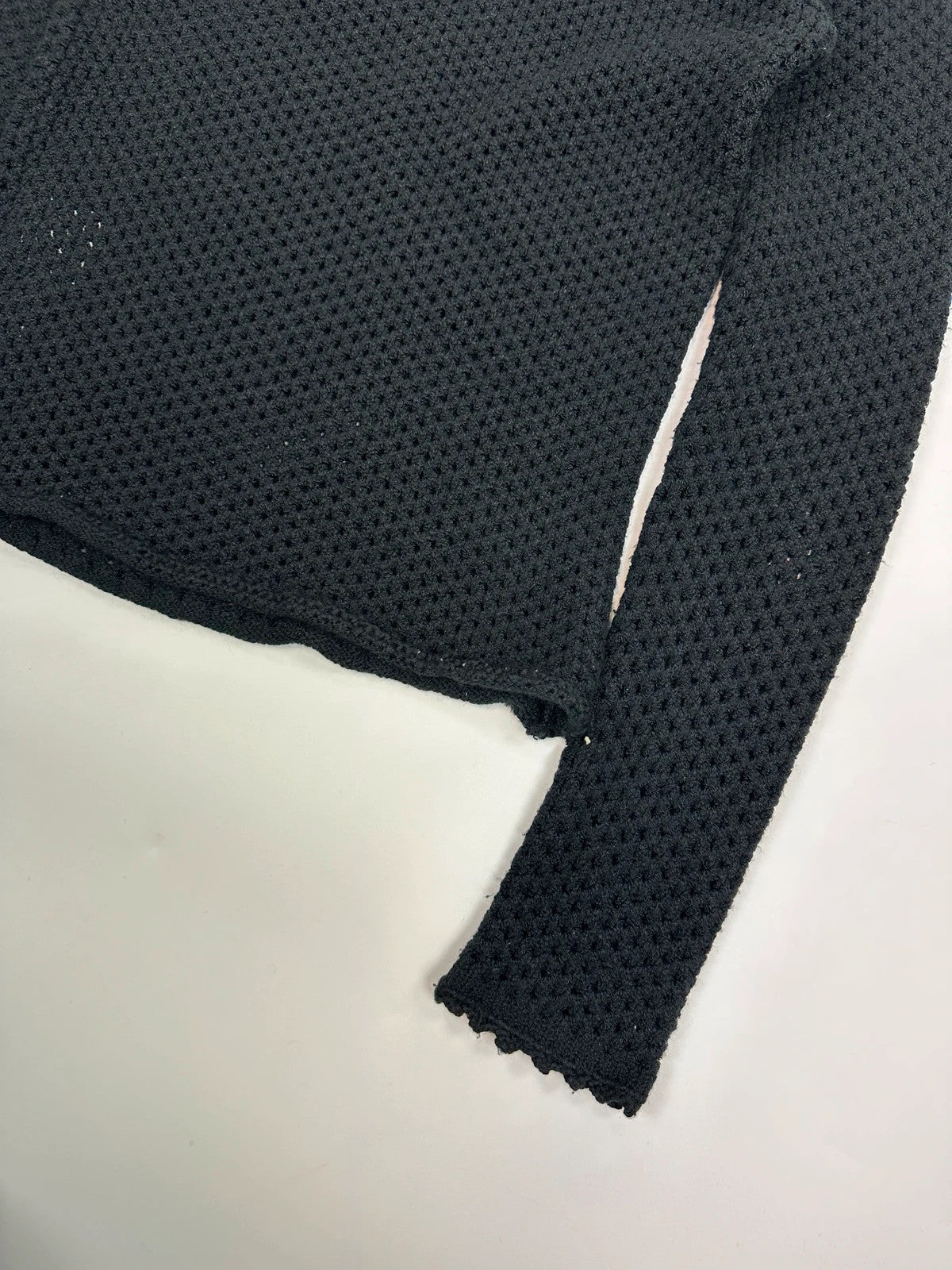 Dolce & Gabbana 00s Black Mesh Wool Knitted Sweater