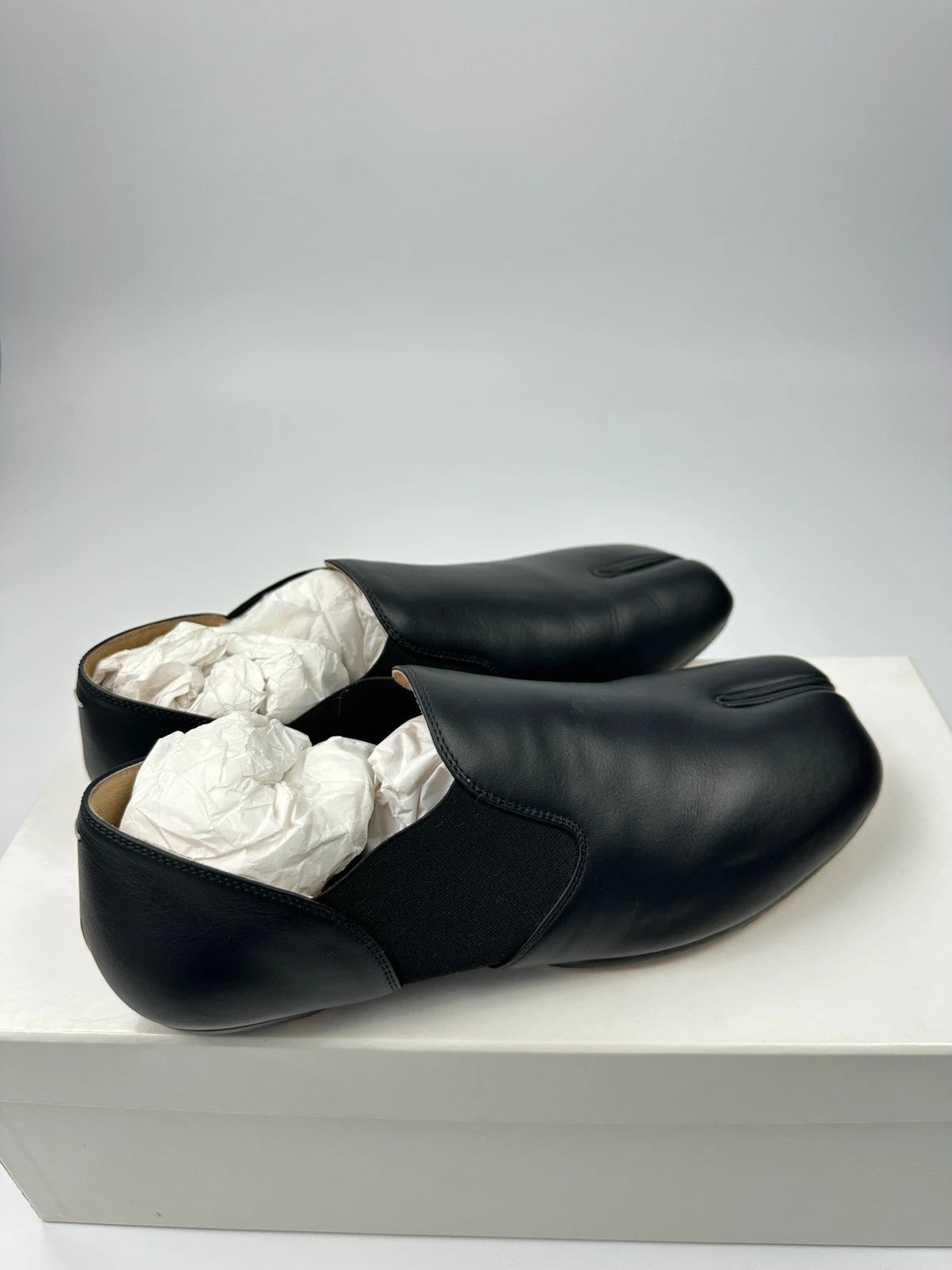 Margiela Tabi Mules Leather Black Dress Shoes