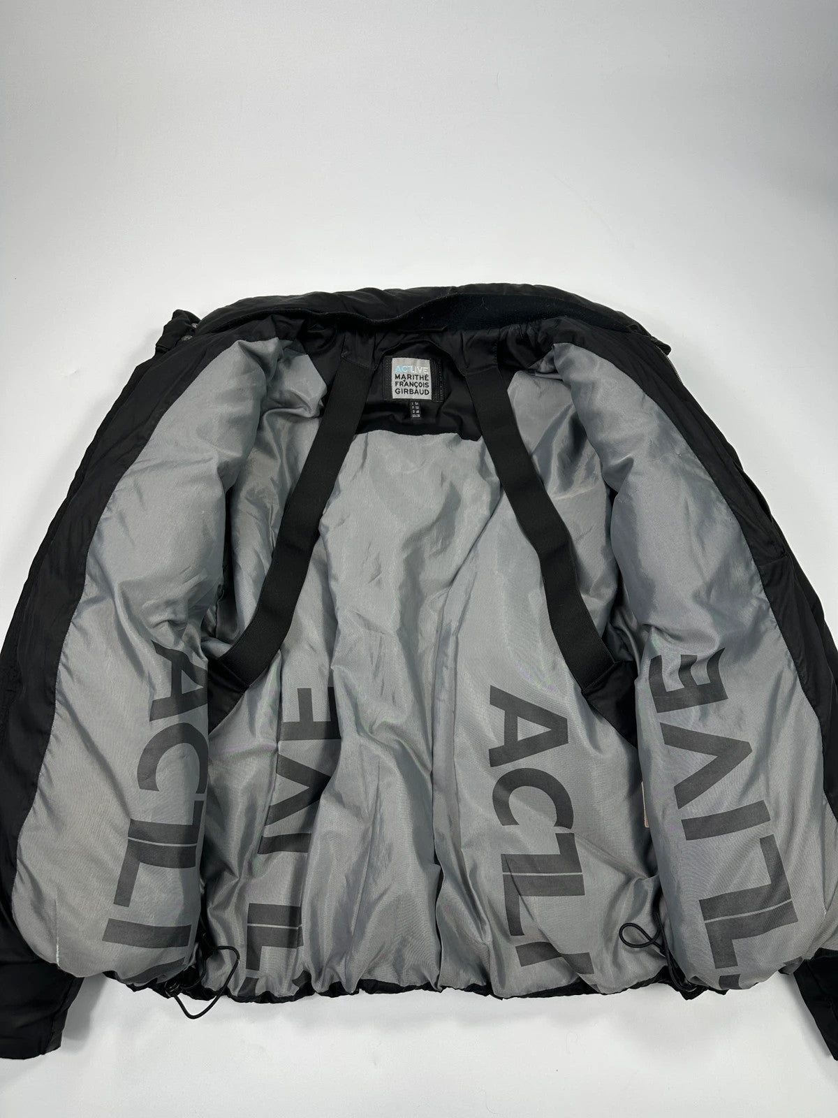 Marithé + François Girbaud 90’s ActLive Black Nylon Straps Puffer Down Jacket