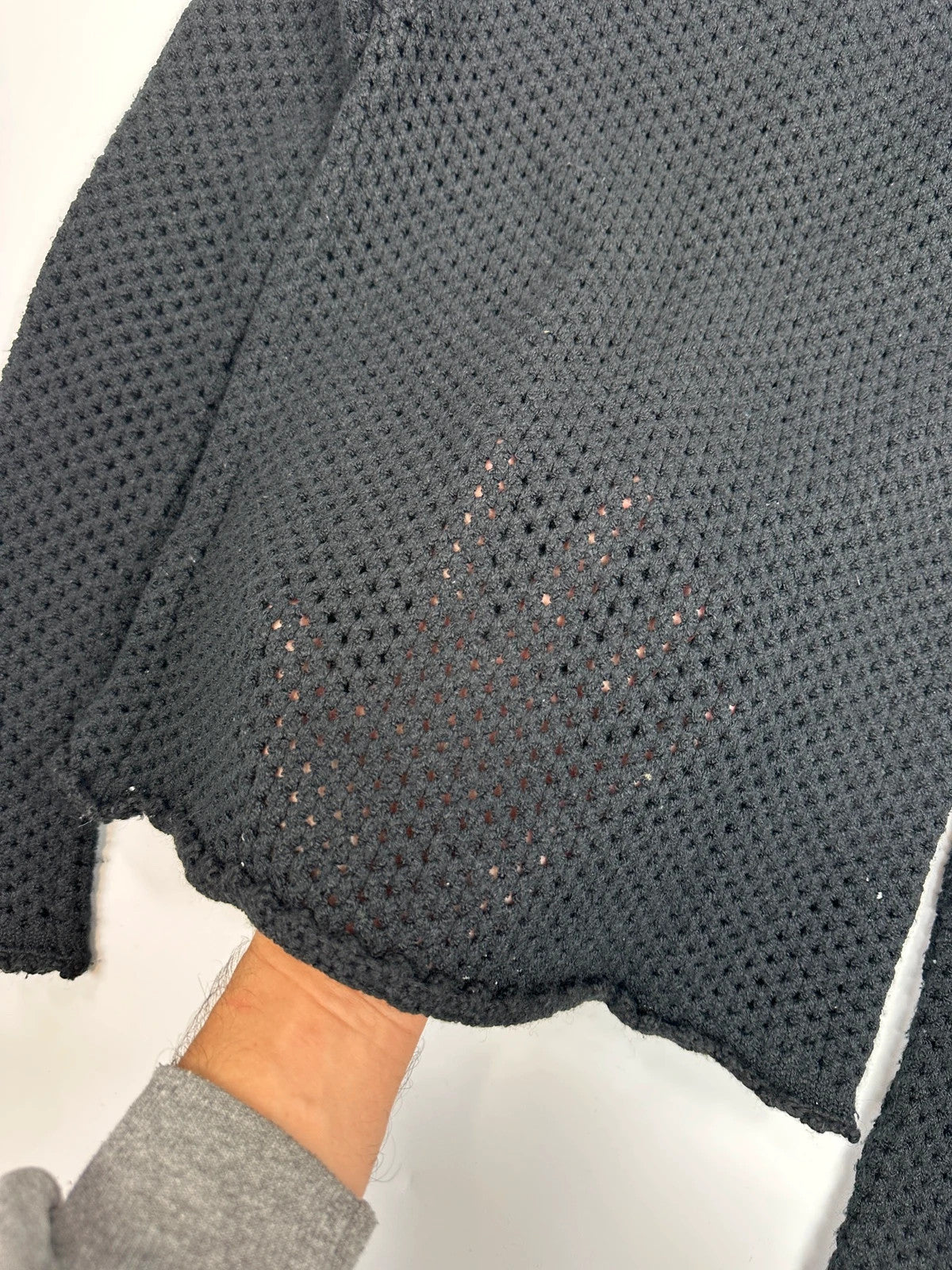 Dolce & Gabbana 00s Black Mesh Wool Knitted Sweater