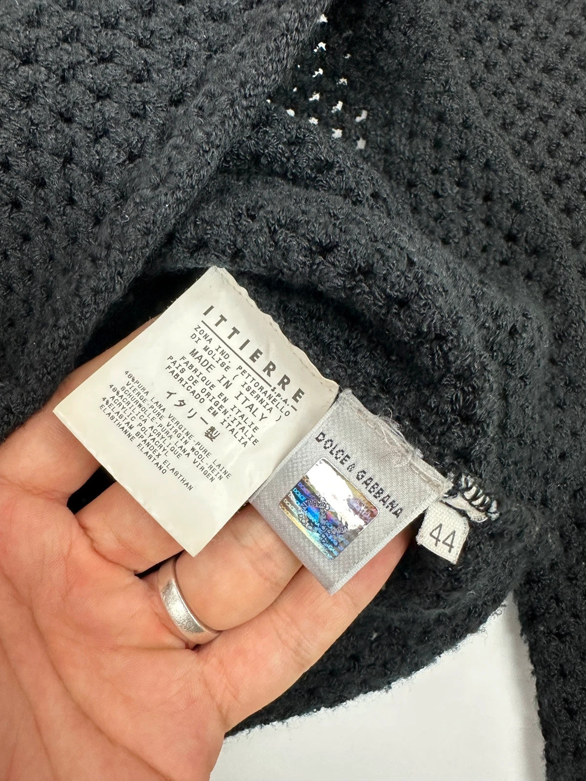 Dolce & Gabbana 00s Black Mesh Wool Knitted Sweater