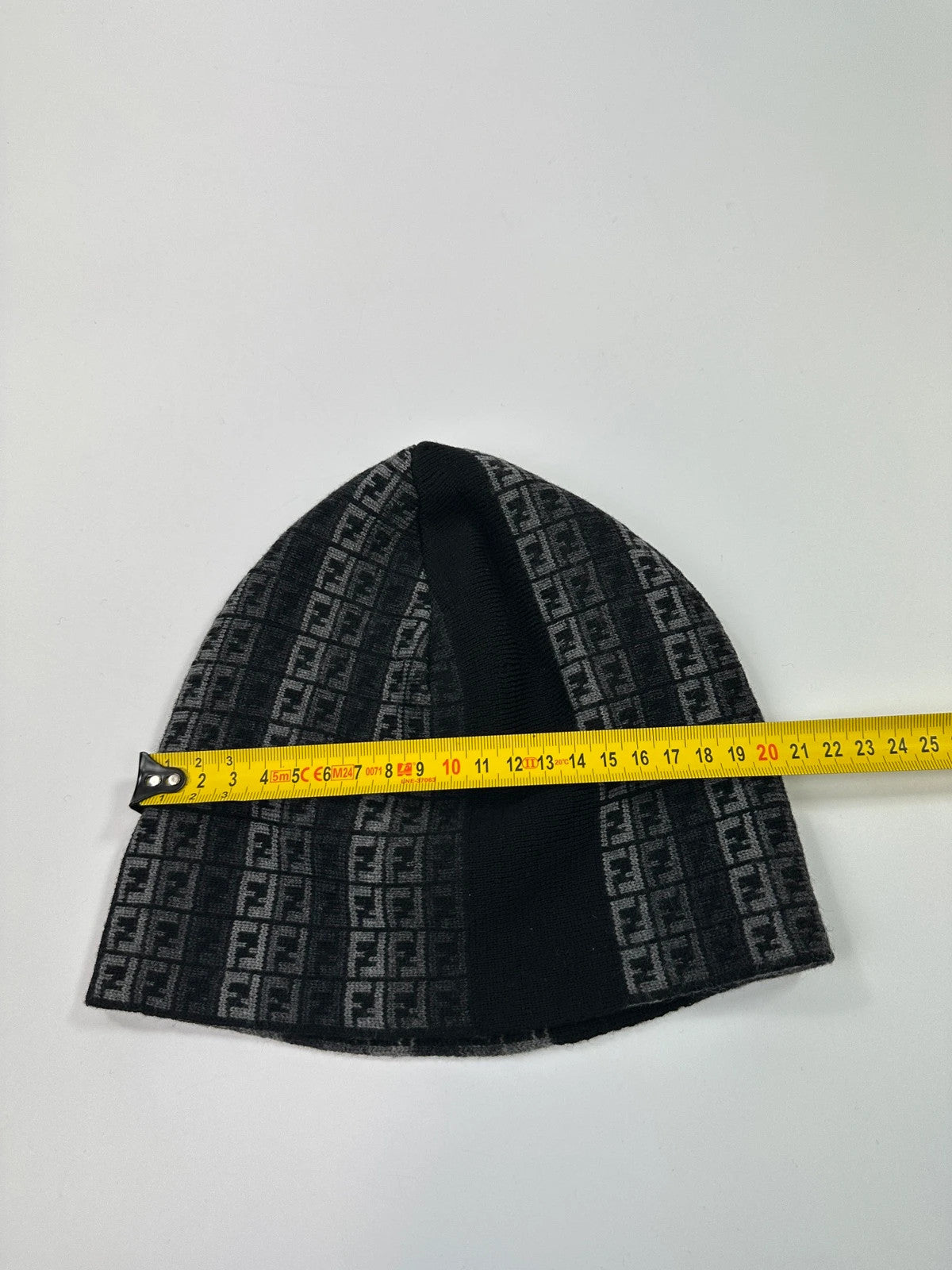Fendi Black & Grey Wool Multi Monogram FF Logo Beanie