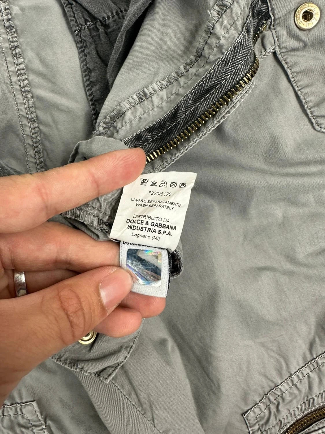 Dolce Gabbana Grey 2003 Cargo Zip Pants