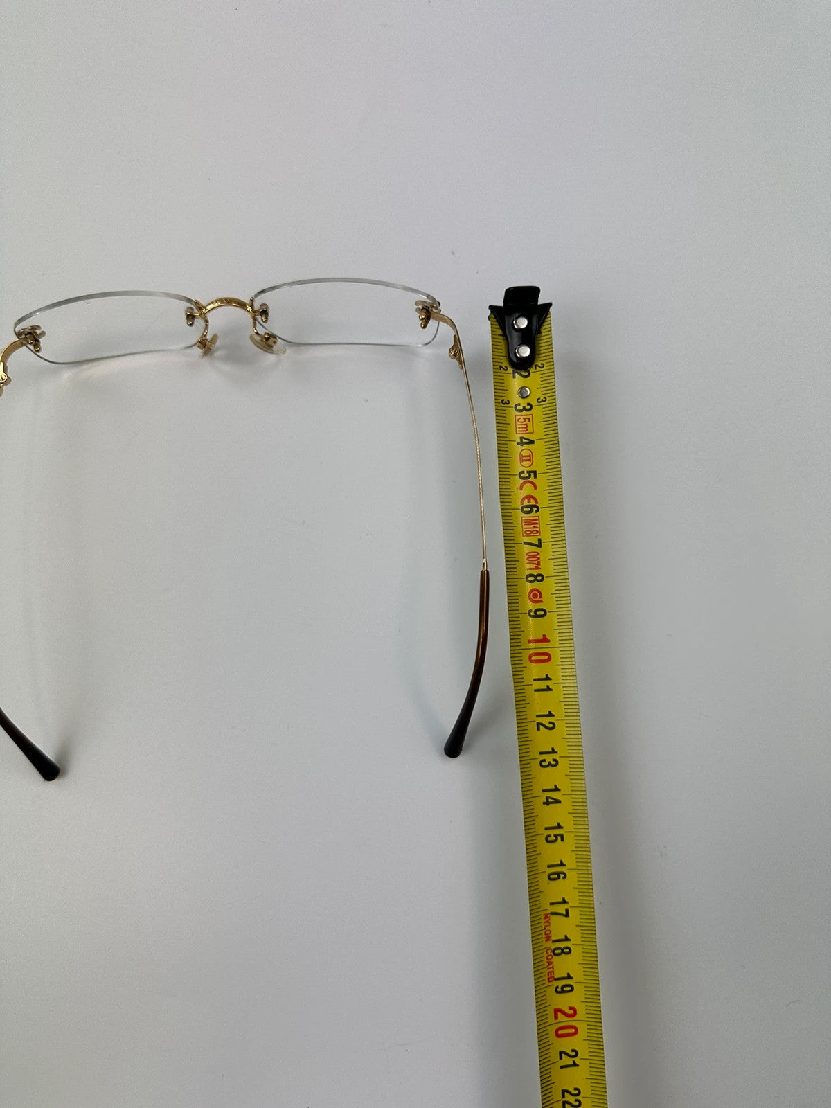 Chanel White Argent Gold Sunglasses Rimless Strass