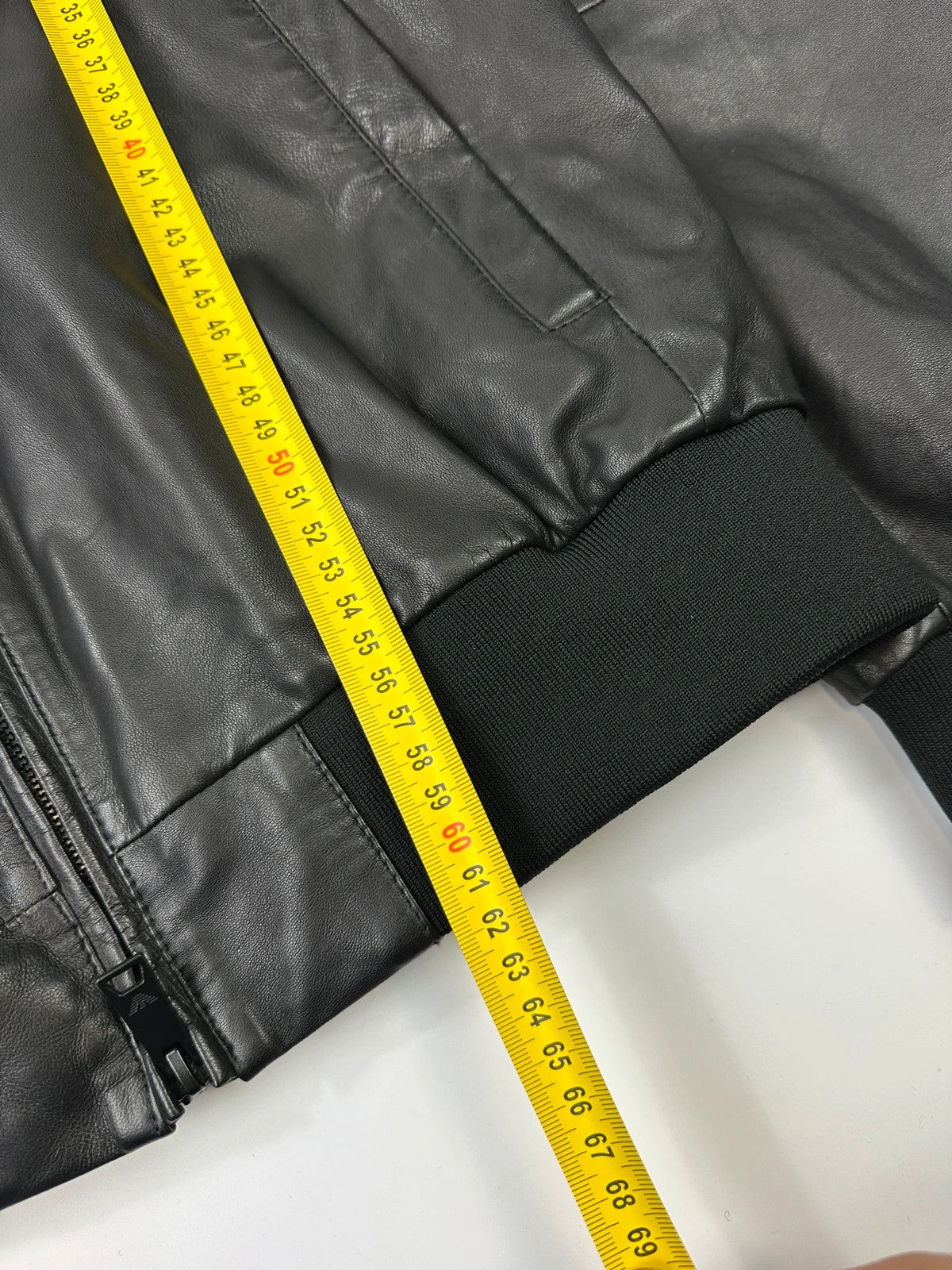 Emporio Armani FW2019 Black Lamb Leather Bomber Jacket