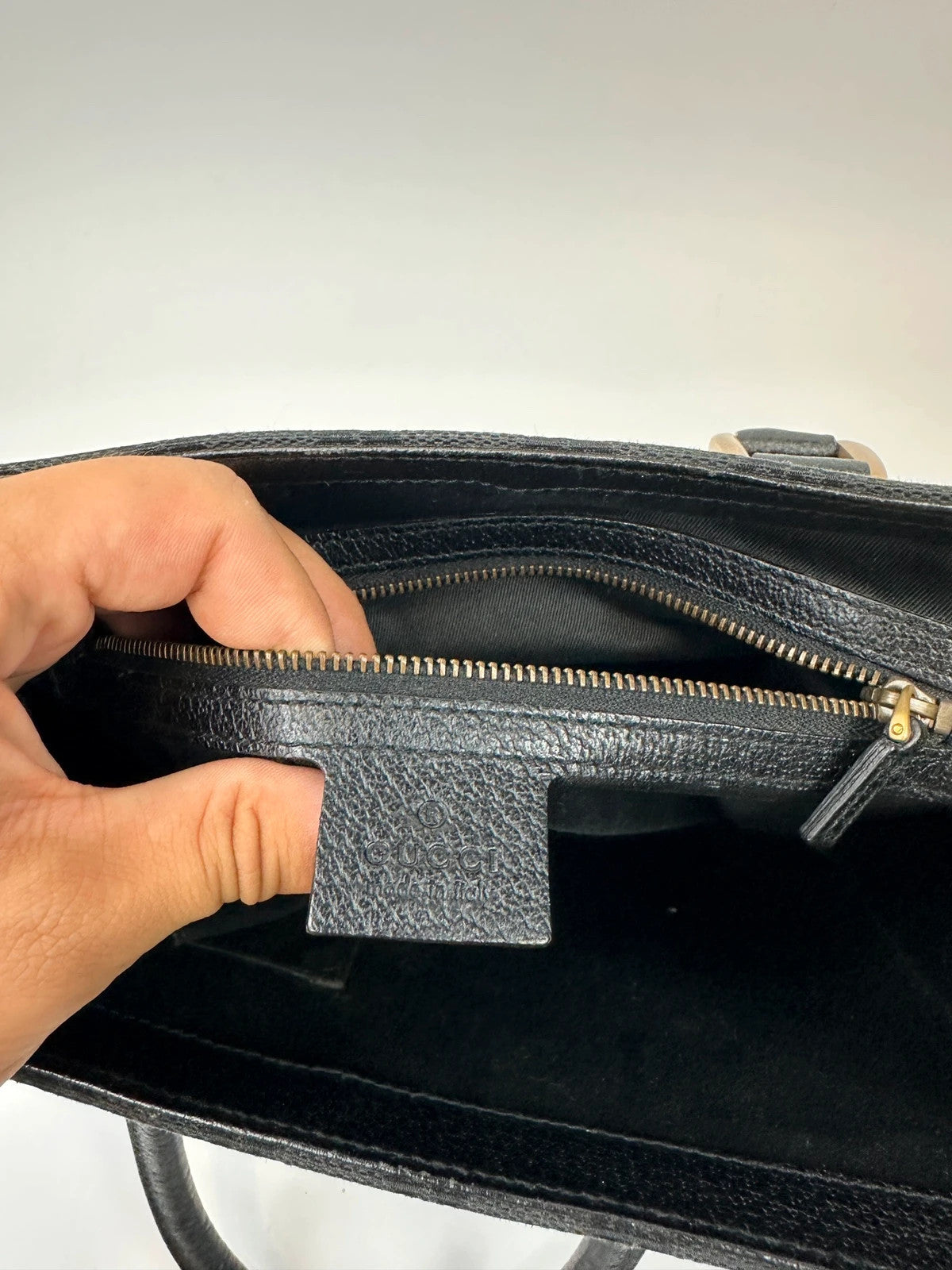 Gucci By Tom Ford Black GG Monogram Leather Handbag