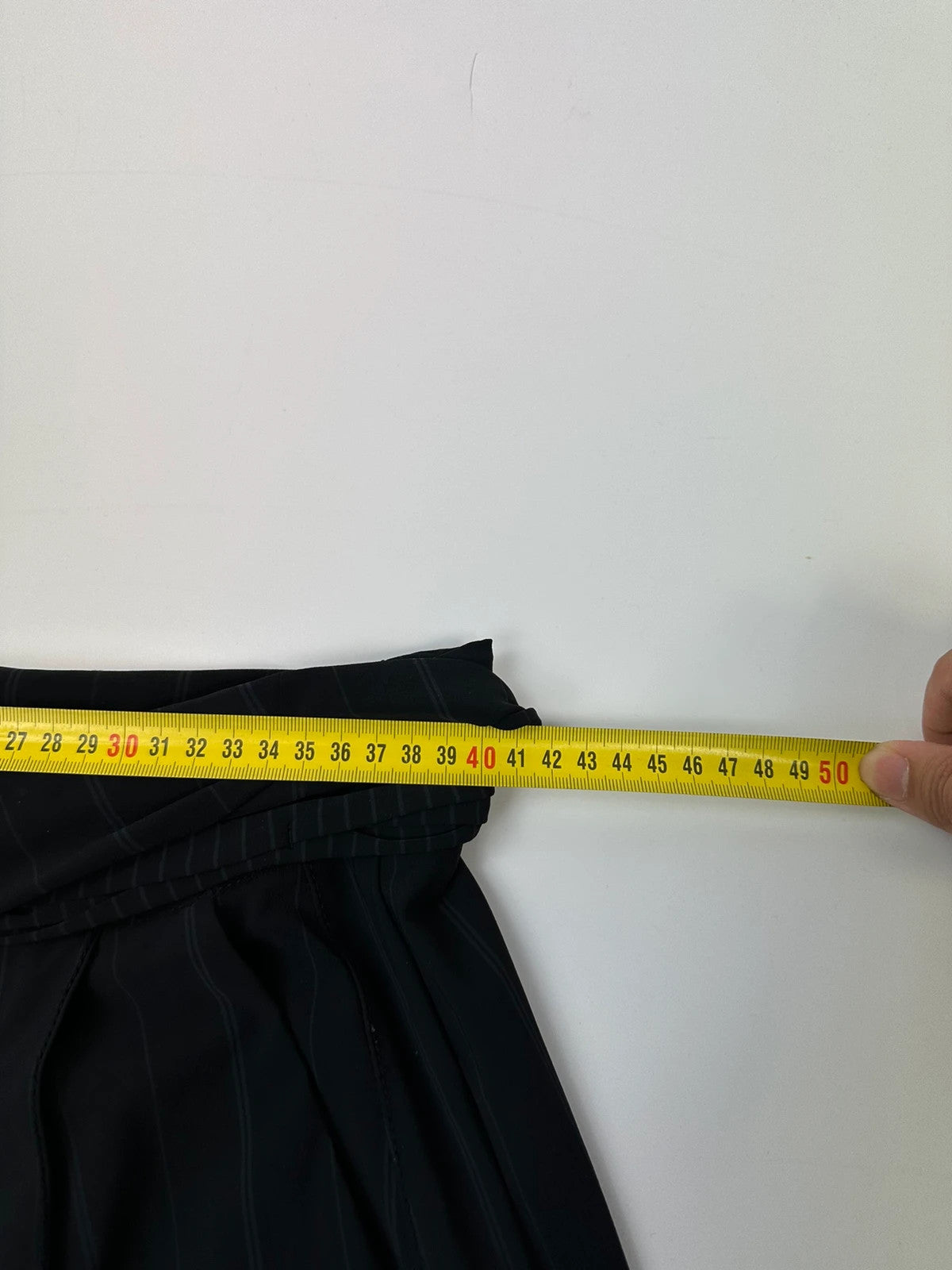 Marithé + Francois Girbaud 00’s Baggy Extra Wide Legs Belted Pants Dark Navy Stripes