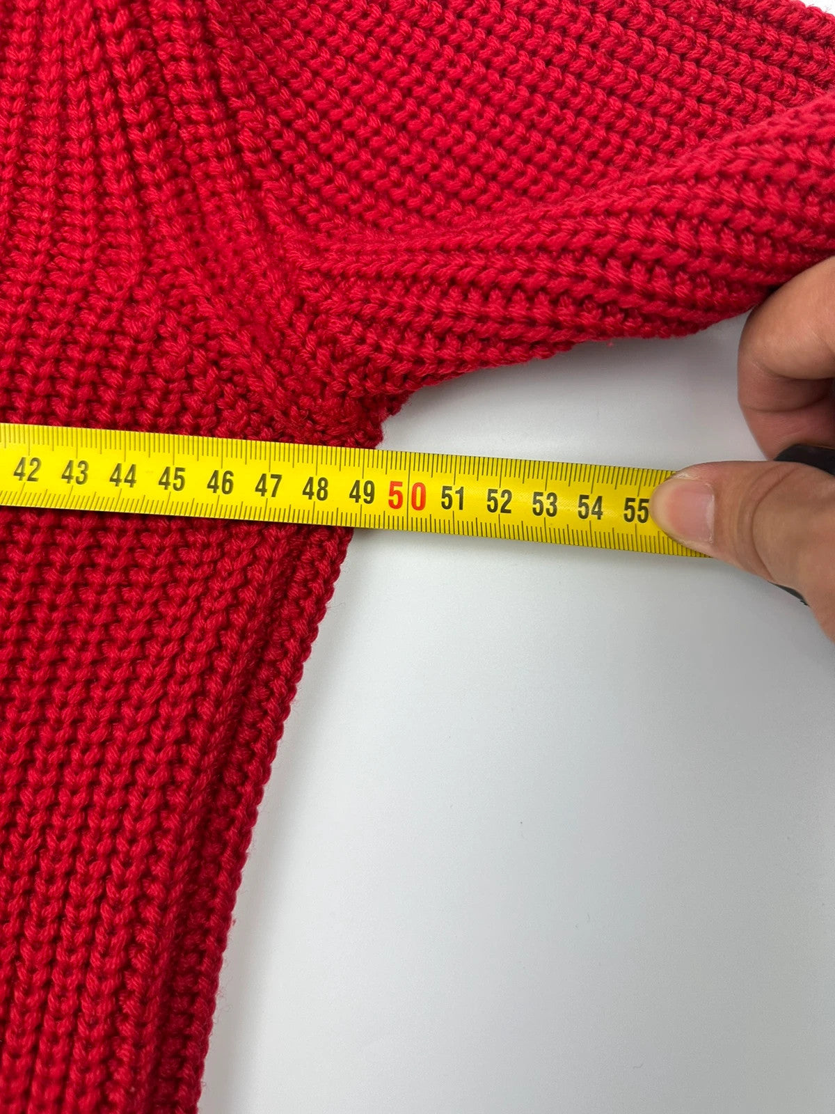 Prada Sport 00’s Red Wool High Turtle Neck Knit Sweater