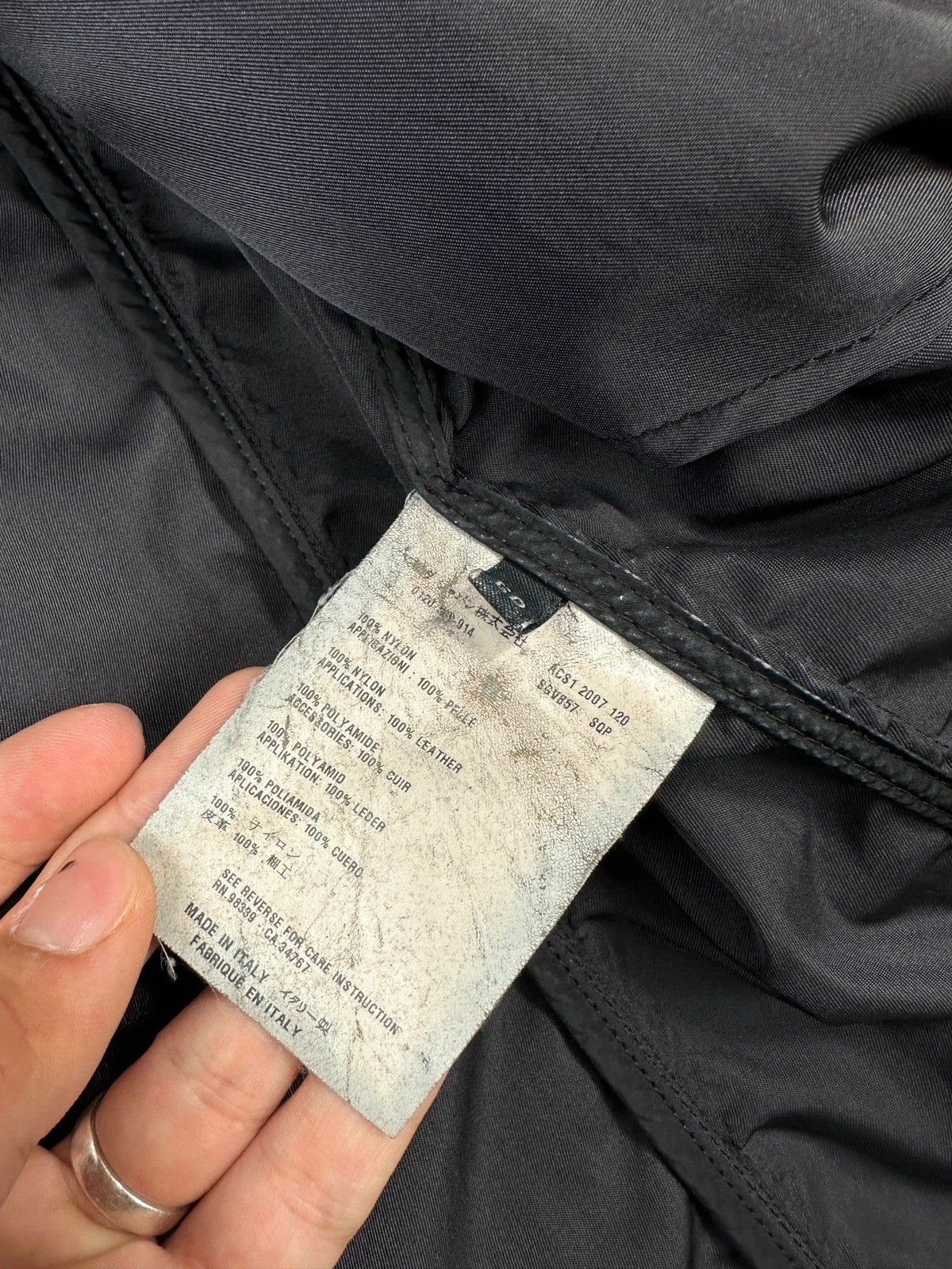 Prada Sport FW2007 Dark Navy Nylon & Leather Biker Jacket